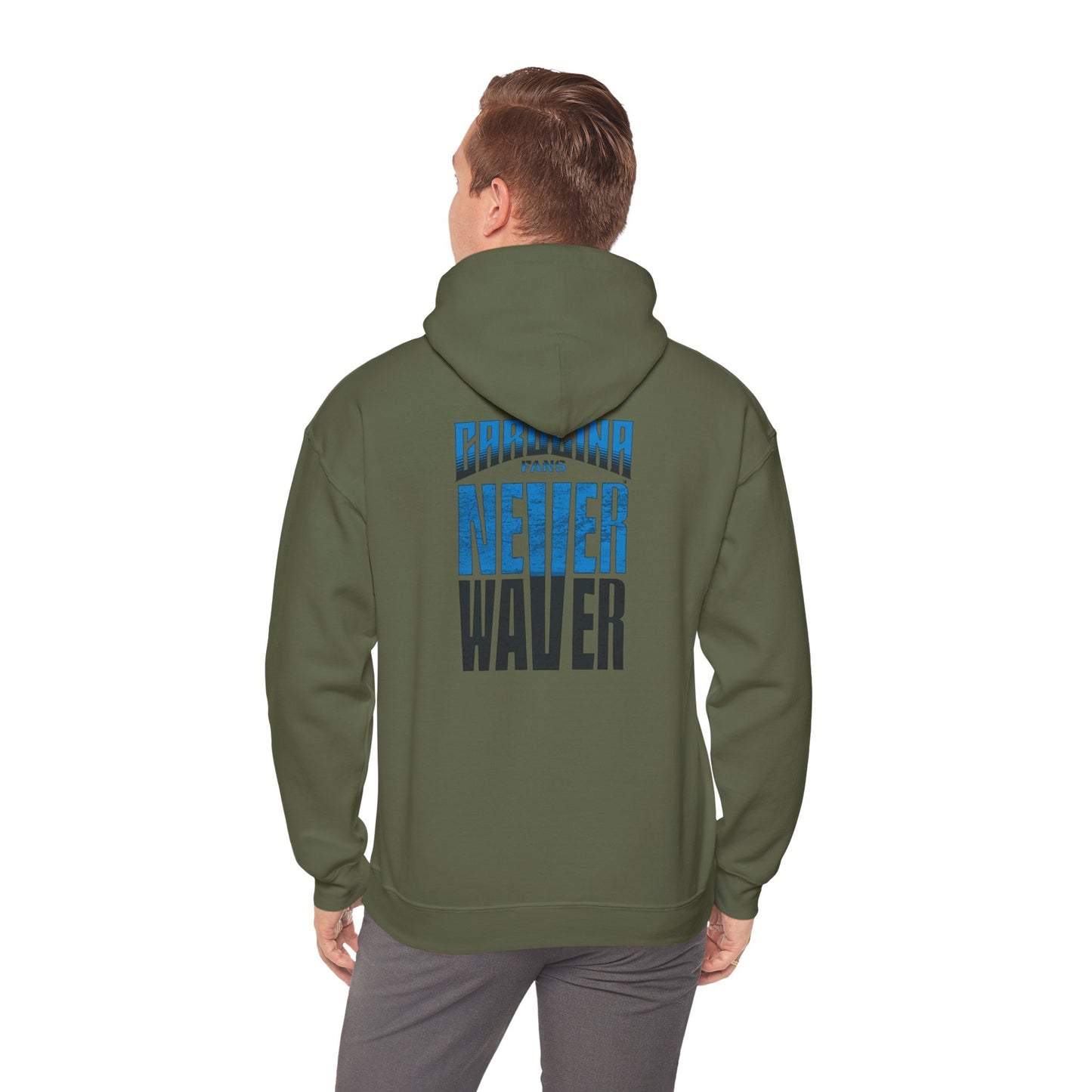 Carolina Fans Never Waver Hooded Sweatshirt | Unisex Heavy Blend™ | Casual Comfort for Fans - Never Waver