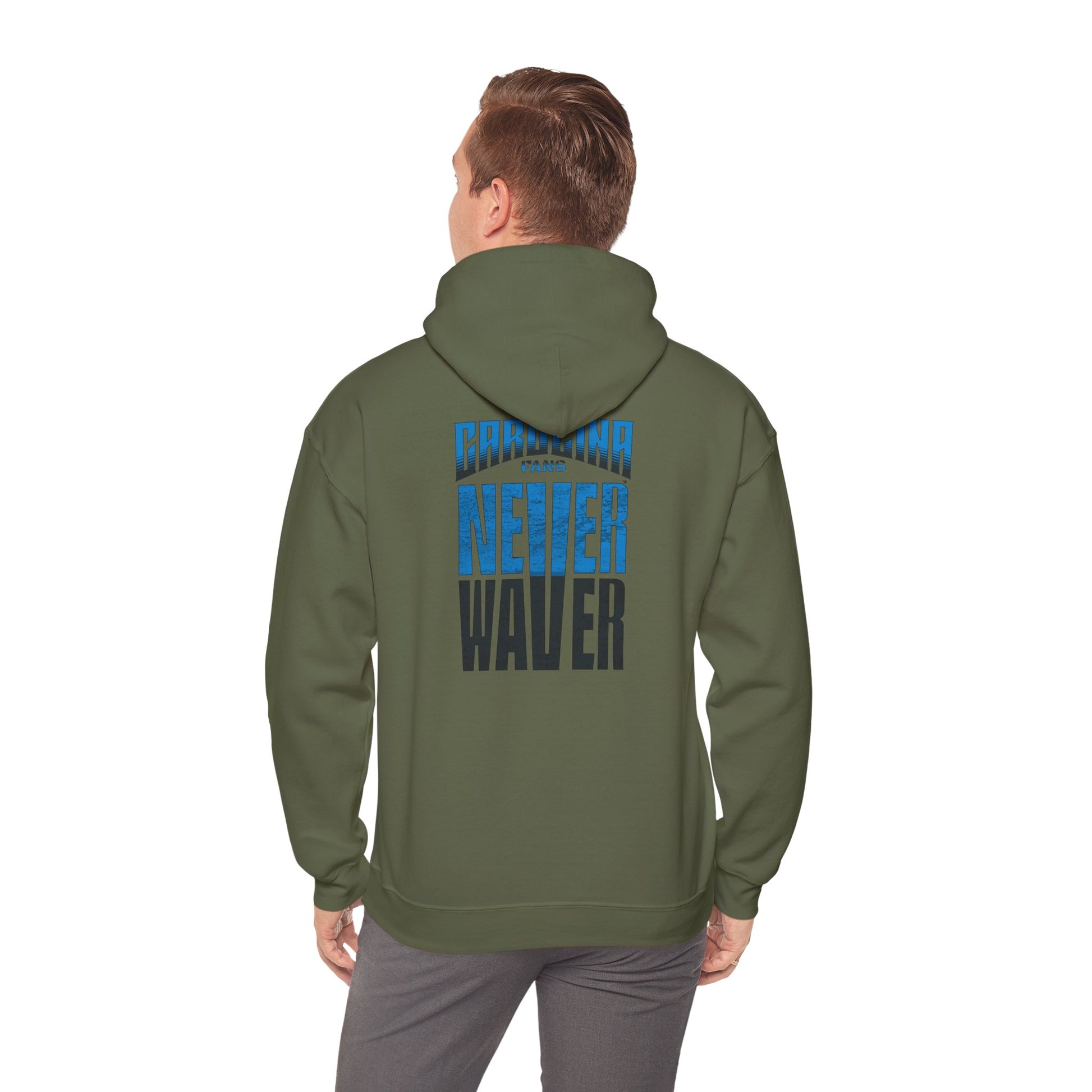 Carolina Fans Never Waver Hooded Sweatshirt | Unisex Heavy Blend™ | Casual Comfort for Fans - Never Waver