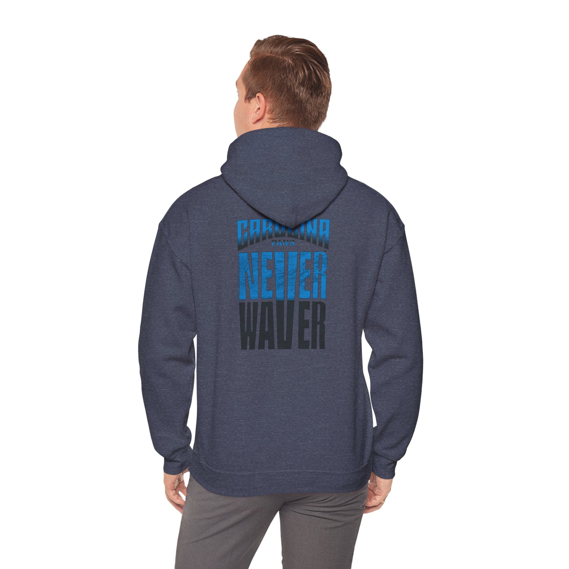 Carolina Fans Never Waver Hooded Sweatshirt | Unisex Heavy Blend™ | Casual Comfort for Fans - Never Waver