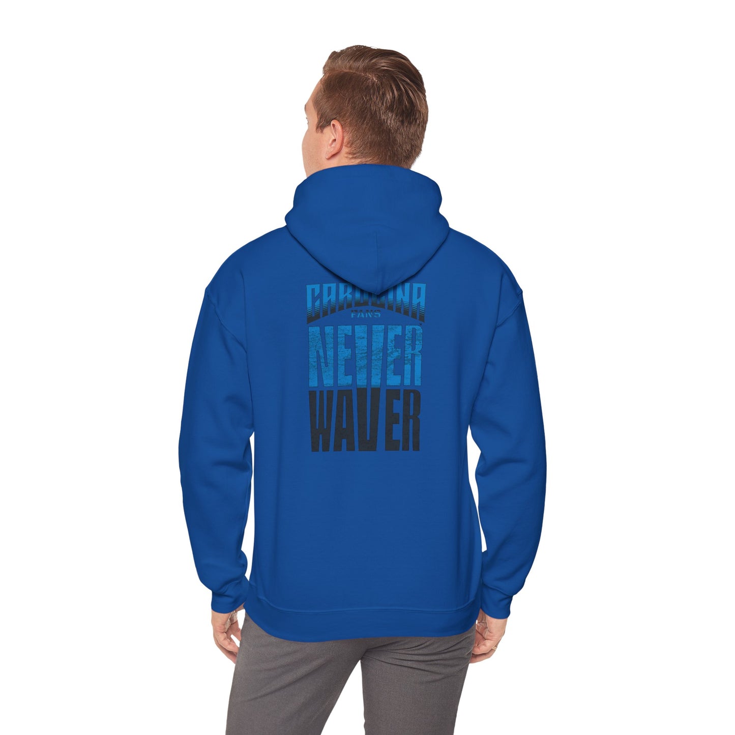 Carolina Fans Never Waver Hooded Sweatshirt | Unisex Heavy Blend™ | Casual Comfort for Fans - Never Waver