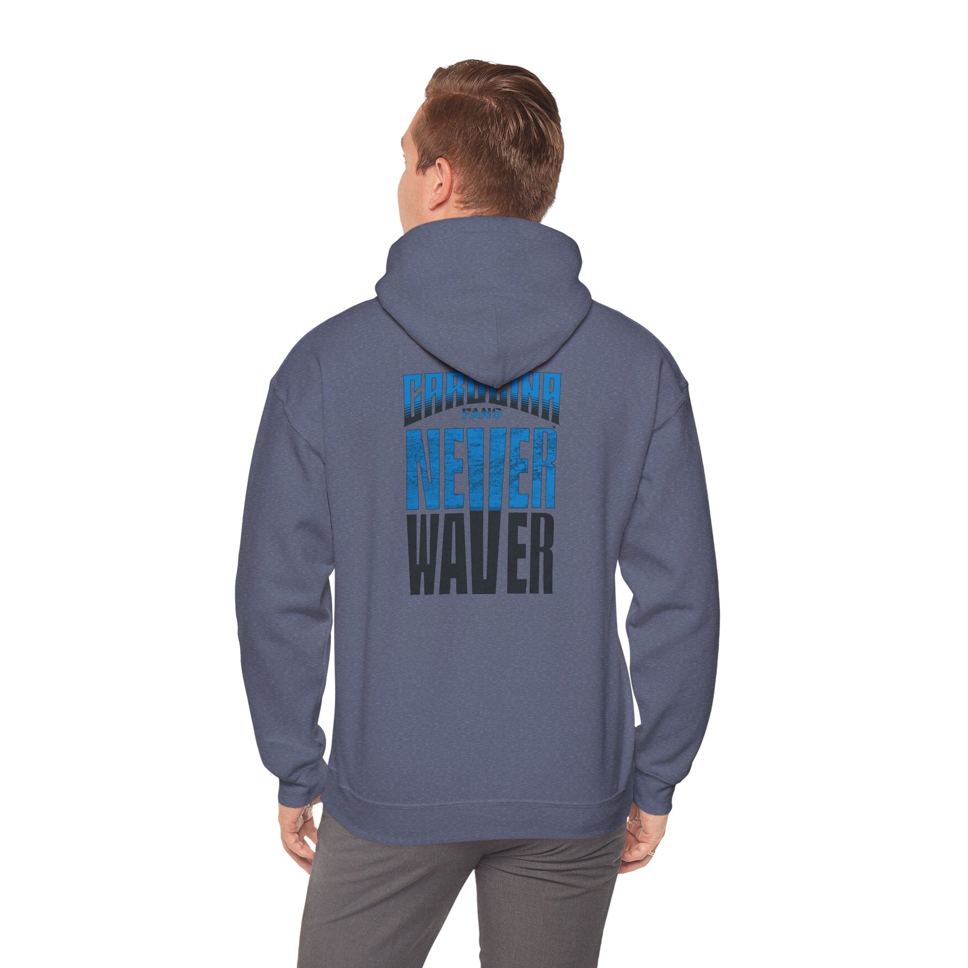 Carolina Fans Never Waver Hooded Sweatshirt | Unisex Heavy Blend™ | Casual Comfort for Fans - Never Waver