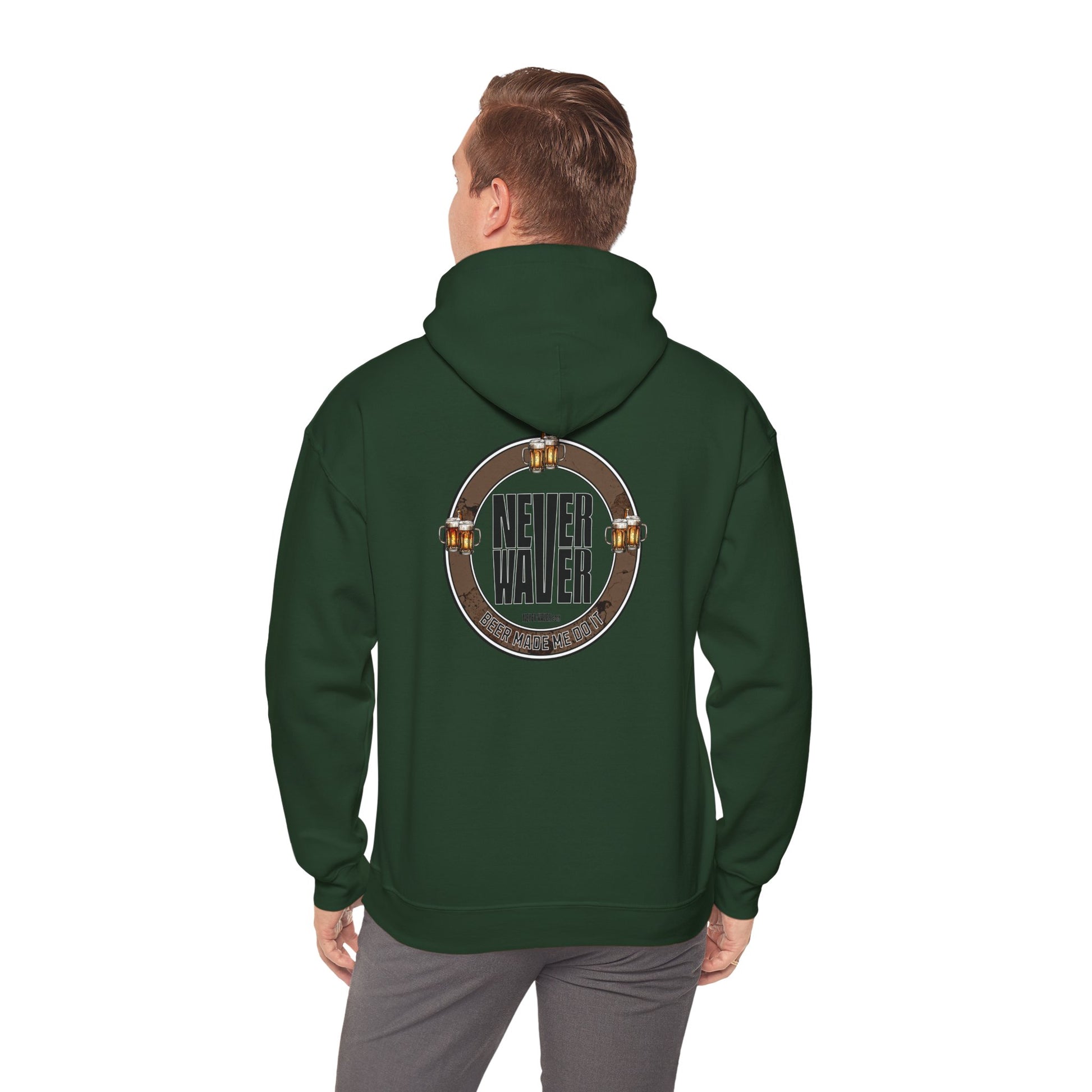 Never Waver Beer Made Me Do It  Unisex Heavy Blend™ Hooded Sweatshirt - Cozy Comfort for Everyday Adventures - Never Waver