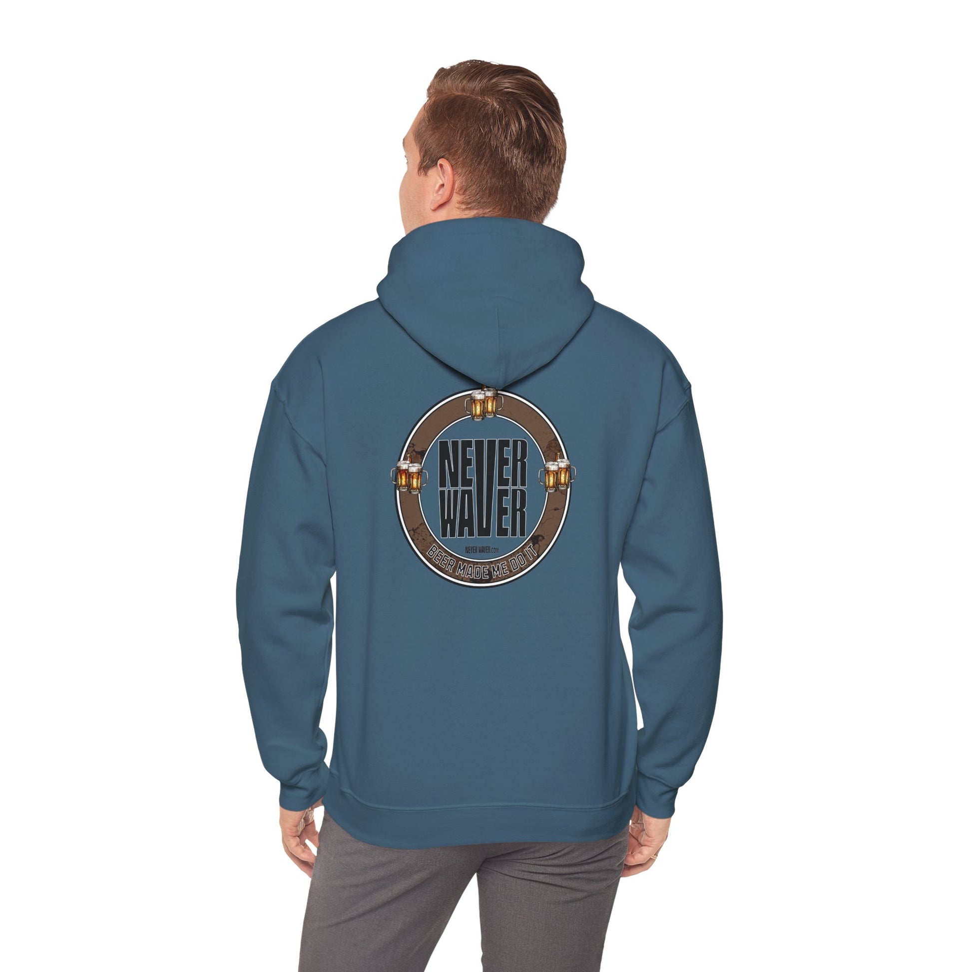 Never Waver Beer Made Me Do It  Unisex Heavy Blend™ Hooded Sweatshirt - Cozy Comfort for Everyday Adventures - Never Waver