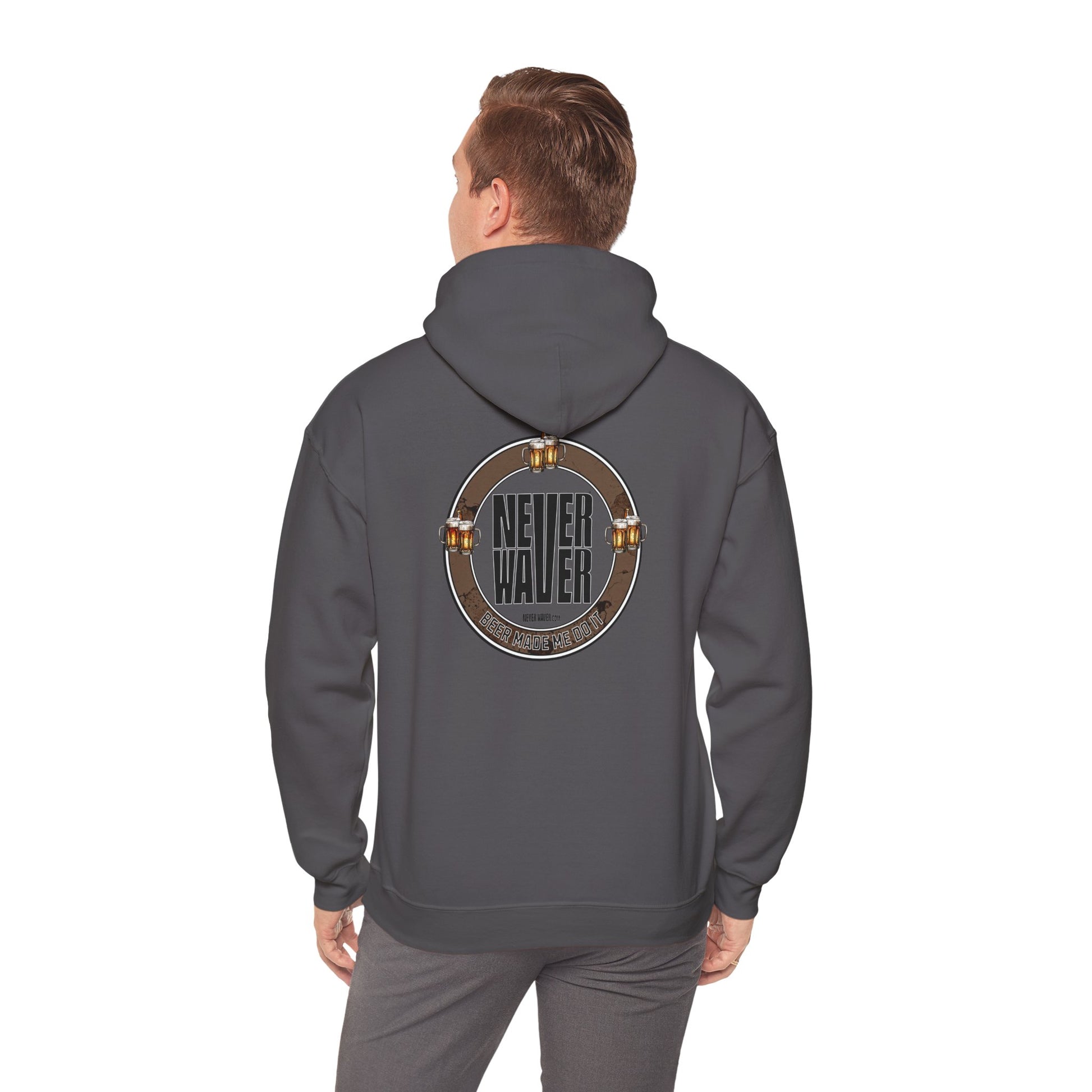 Never Waver Beer Made Me Do It  Unisex Heavy Blend™ Hooded Sweatshirt - Cozy Comfort for Everyday Adventures - Never Waver