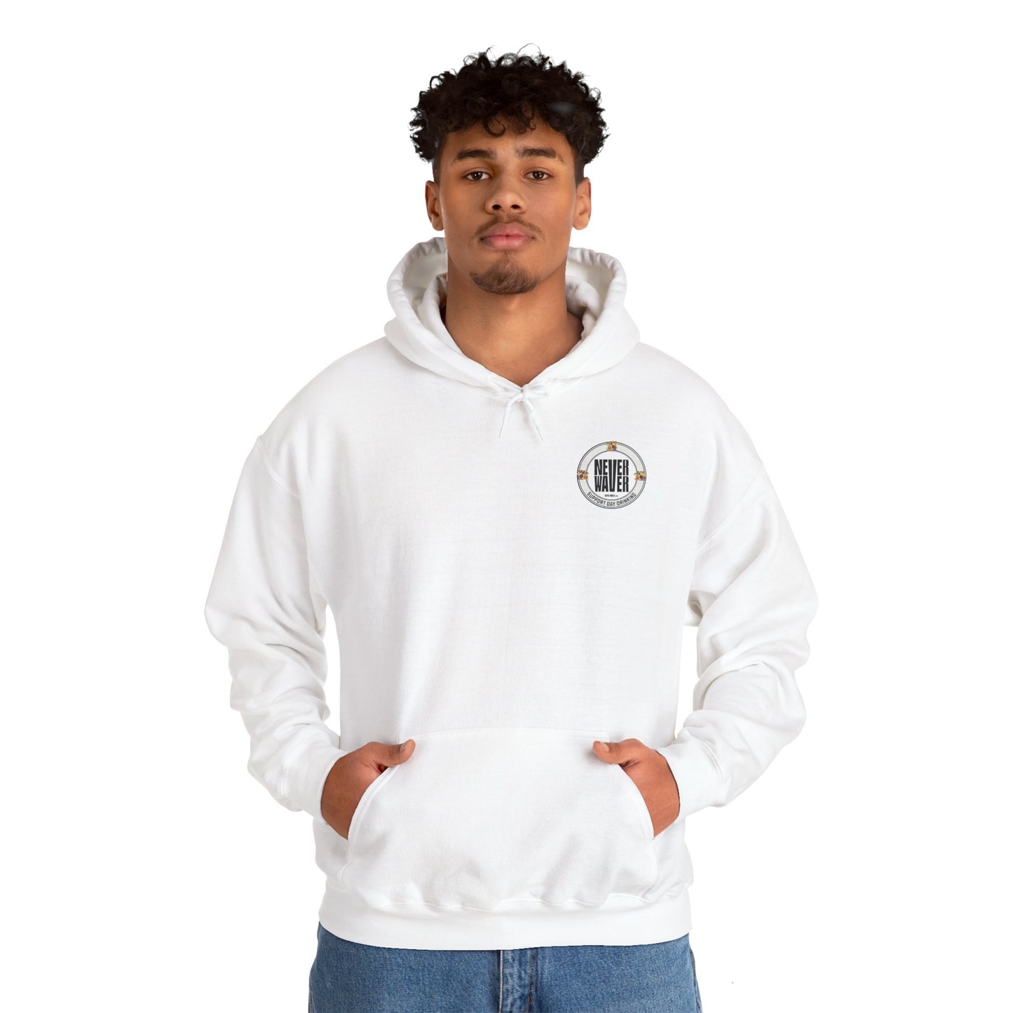 Support Day Drinking Never Waver  Unisex Heavy Blend™ Hooded Sweatshirt - Never Waver