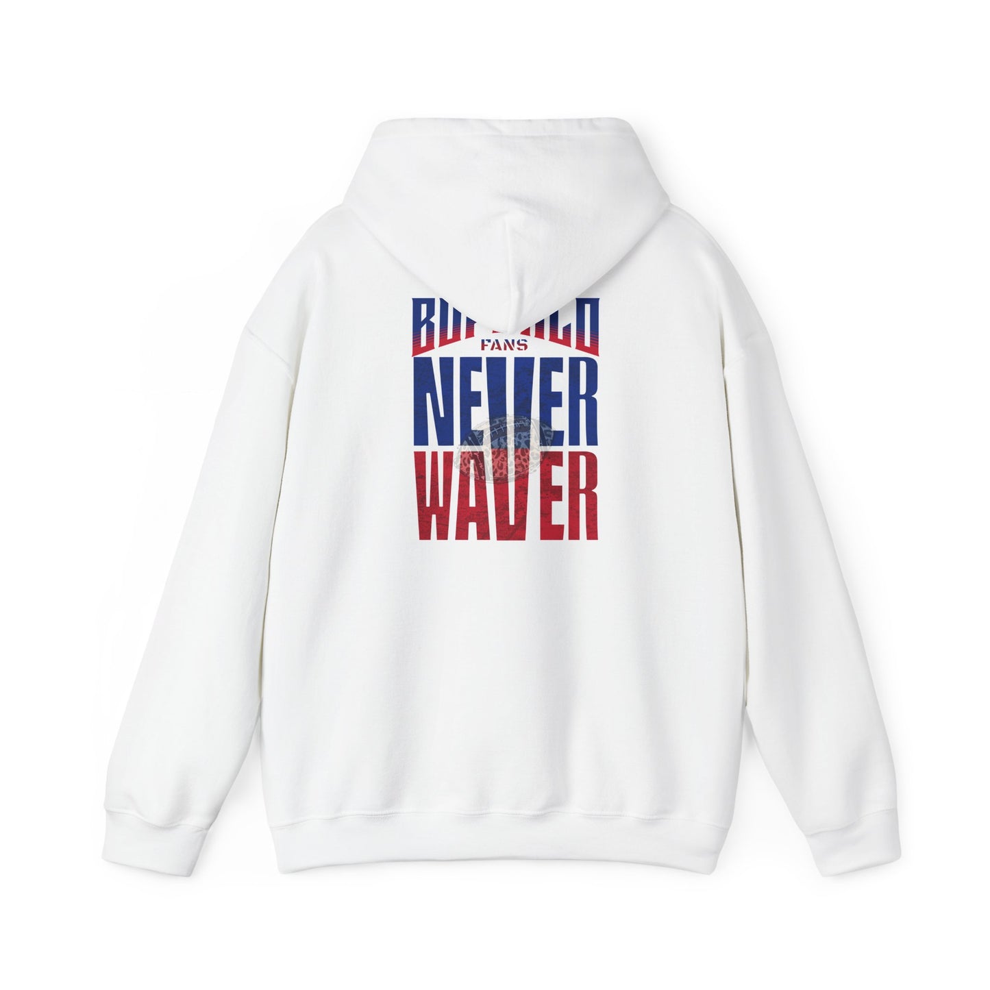 Unisex Heavy Blend™ Hooded Sweatshirt - Buffalo Fans Never Waver w Leopard Football Design - Never Waver