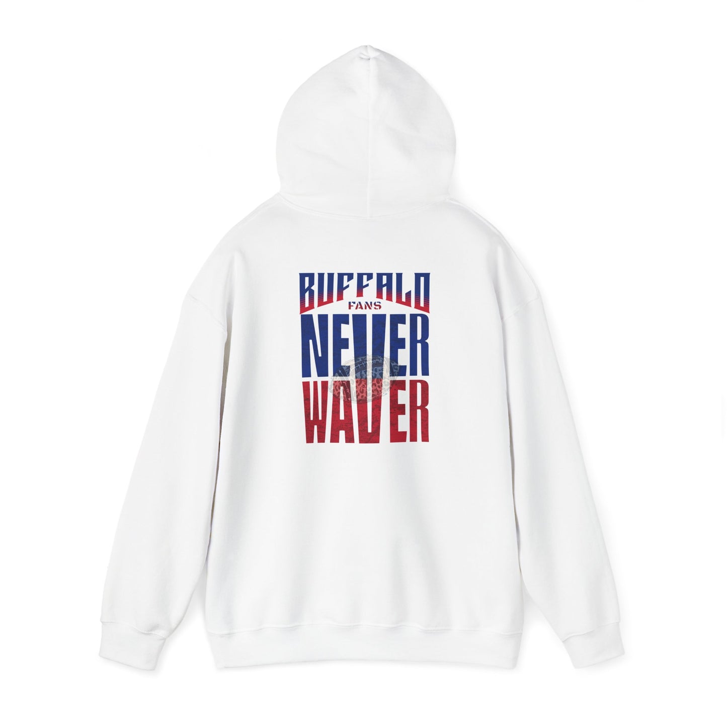 Unisex Heavy Blend™ Hooded Sweatshirt - Buffalo Fans Never Waver w Leopard Football Design - Never Waver