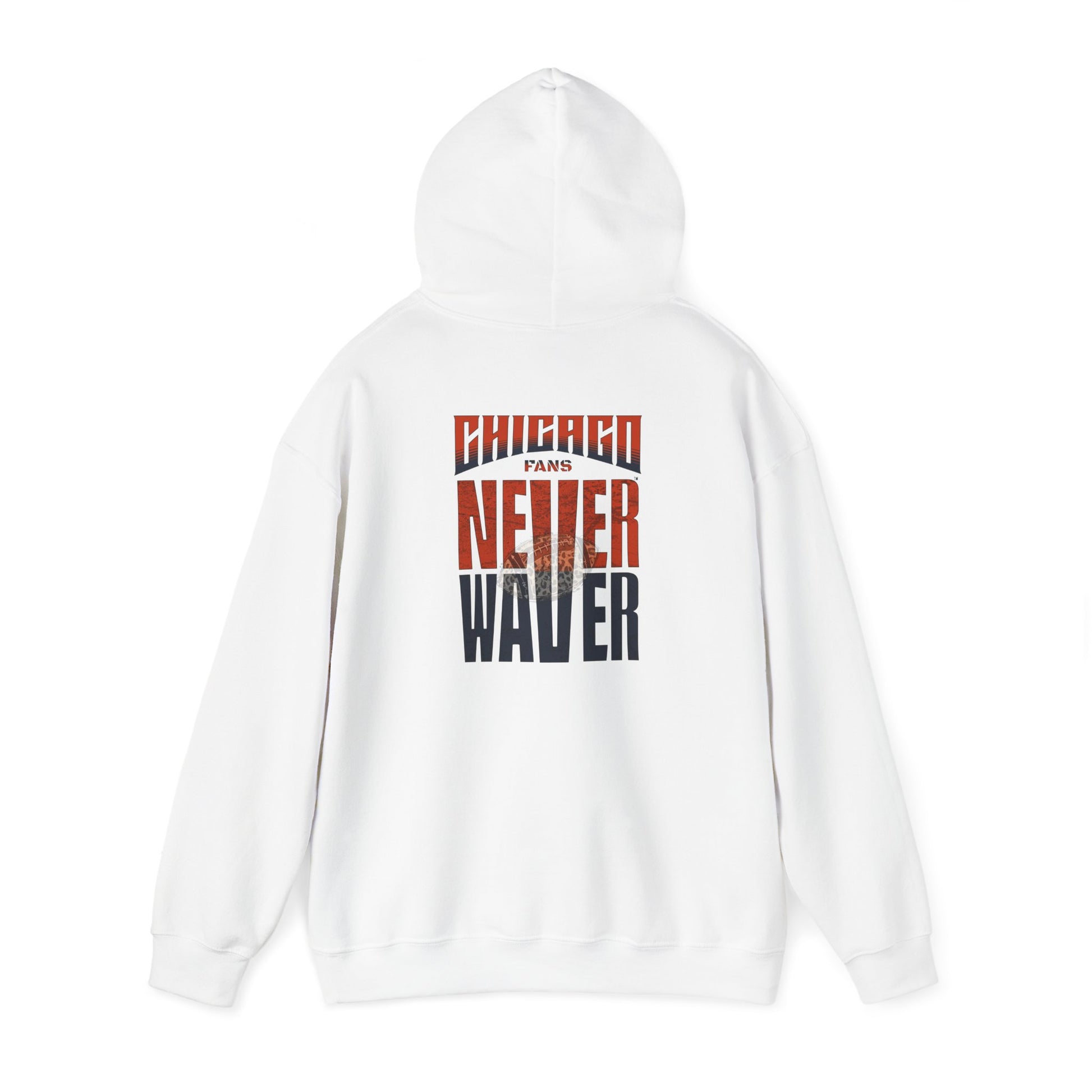 Unisex Heavy Blend™ Hooded Sweatshirt - Chicago Fans Never Waver w Leopard Football Motivational Hoodie - Never Waver