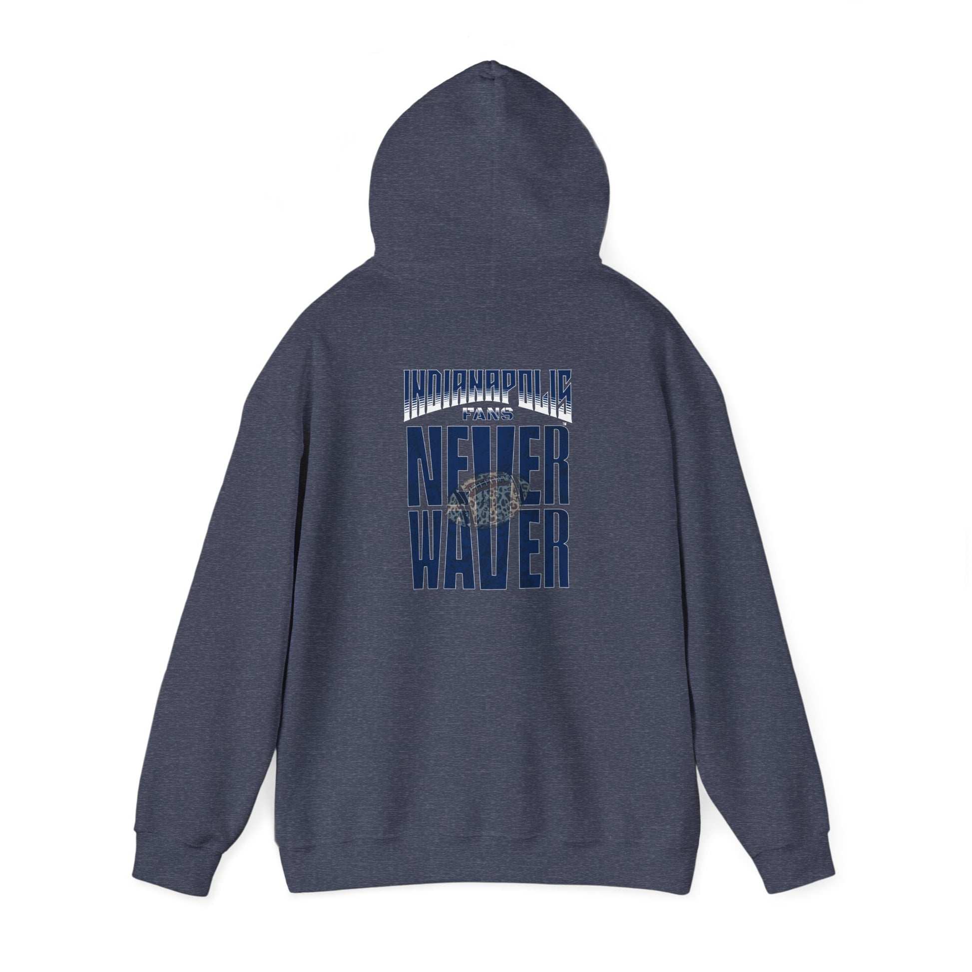 Unisex Heavy Blend™ 'Indianapolis Fans Never Waver' Hoodie - Inspirational Apparel for Everyday Comfort - Never Waver