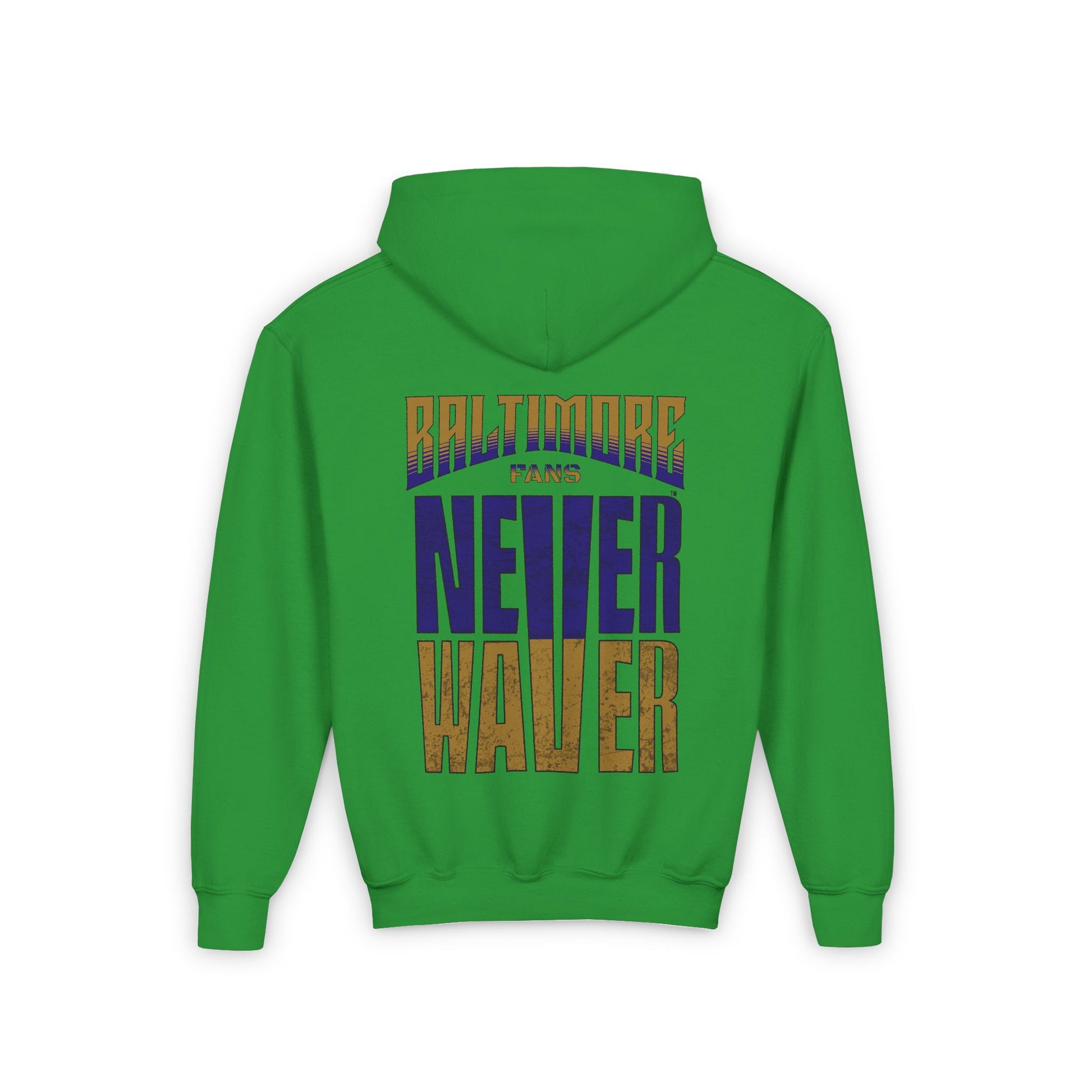 Baltimore Fans Never Waver Youth Heavy Blend Hooded Sweatshirt - Never Waver