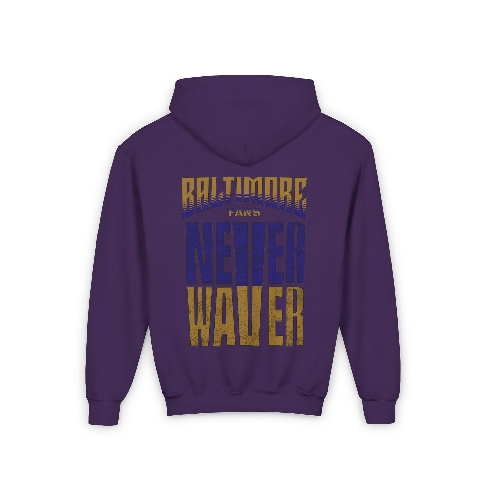 Baltimore Fans Never Waver Youth Heavy Blend Hooded Sweatshirt - Never Waver