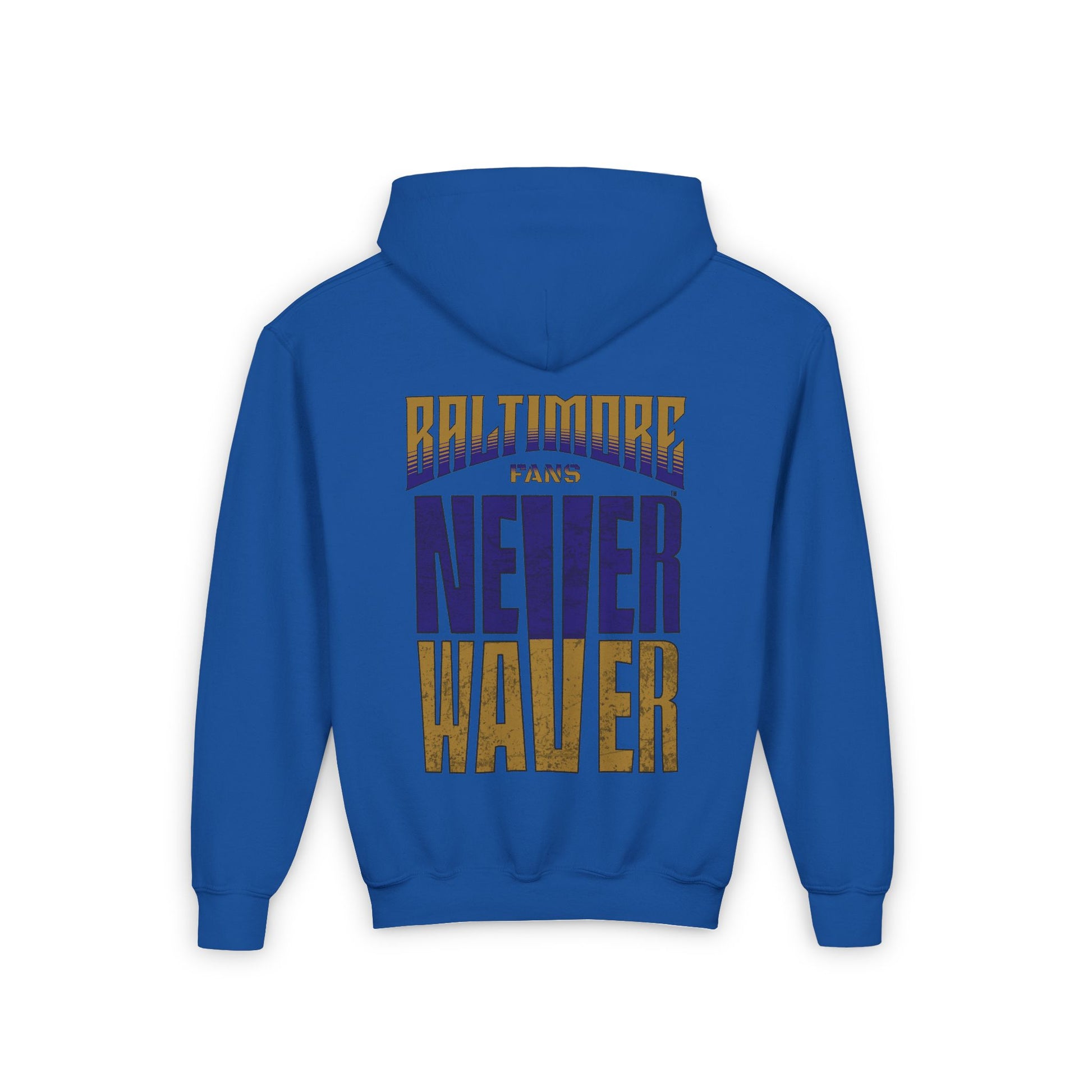 Baltimore Fans Never Waver Youth Heavy Blend Hooded Sweatshirt - Never Waver