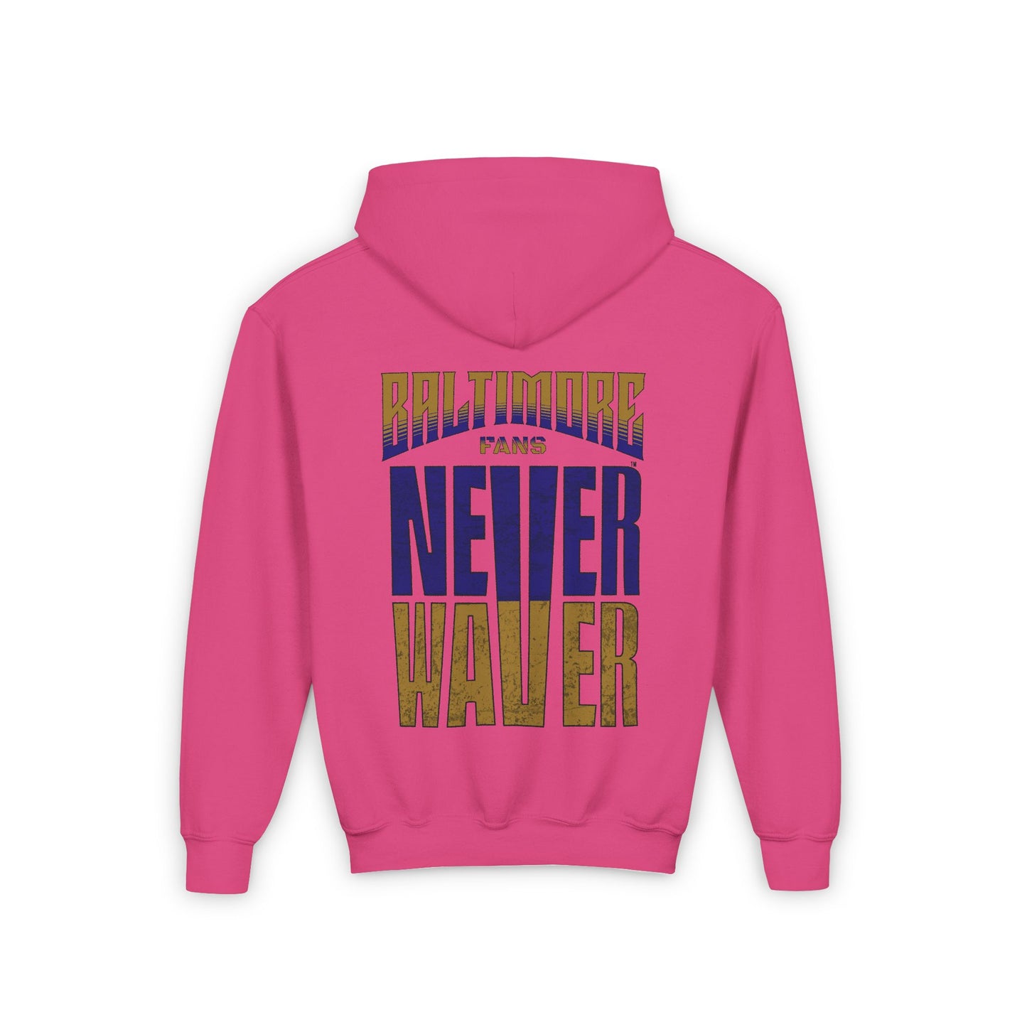 Baltimore Fans Never Waver Youth Heavy Blend Hooded Sweatshirt - Never Waver