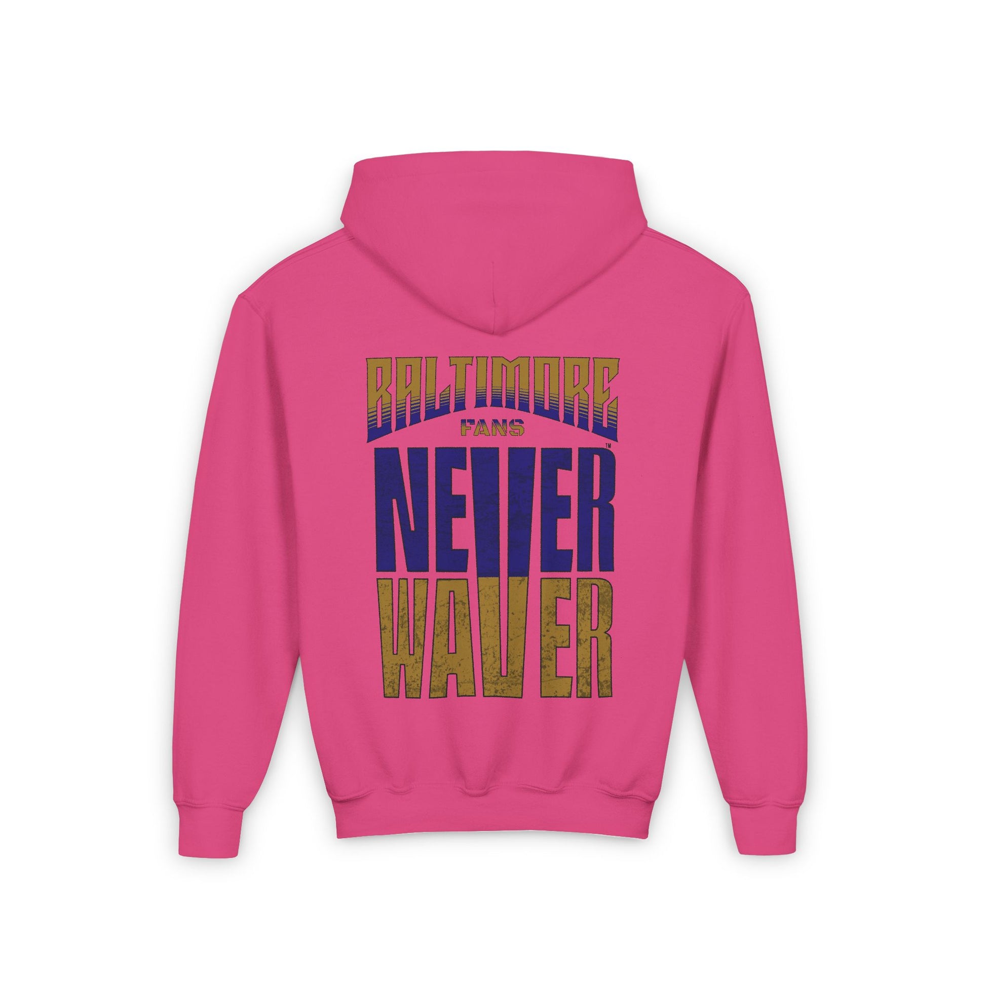Baltimore Fans Never Waver Youth Heavy Blend Hooded Sweatshirt - Never Waver