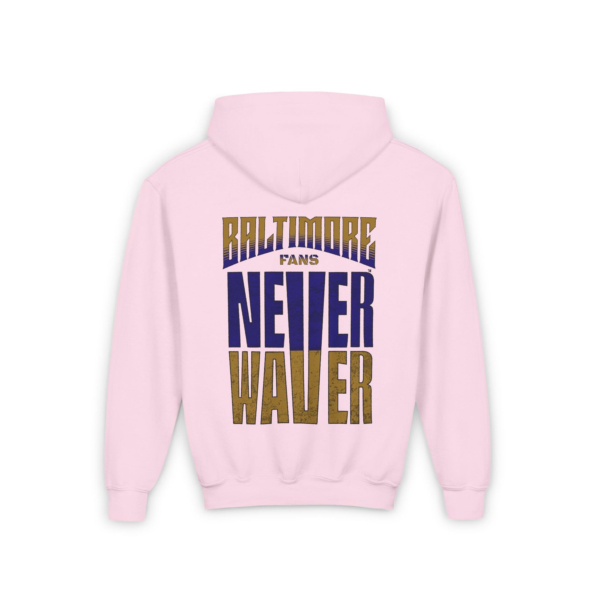 Baltimore Fans Never Waver Youth Heavy Blend Hooded Sweatshirt - Never Waver