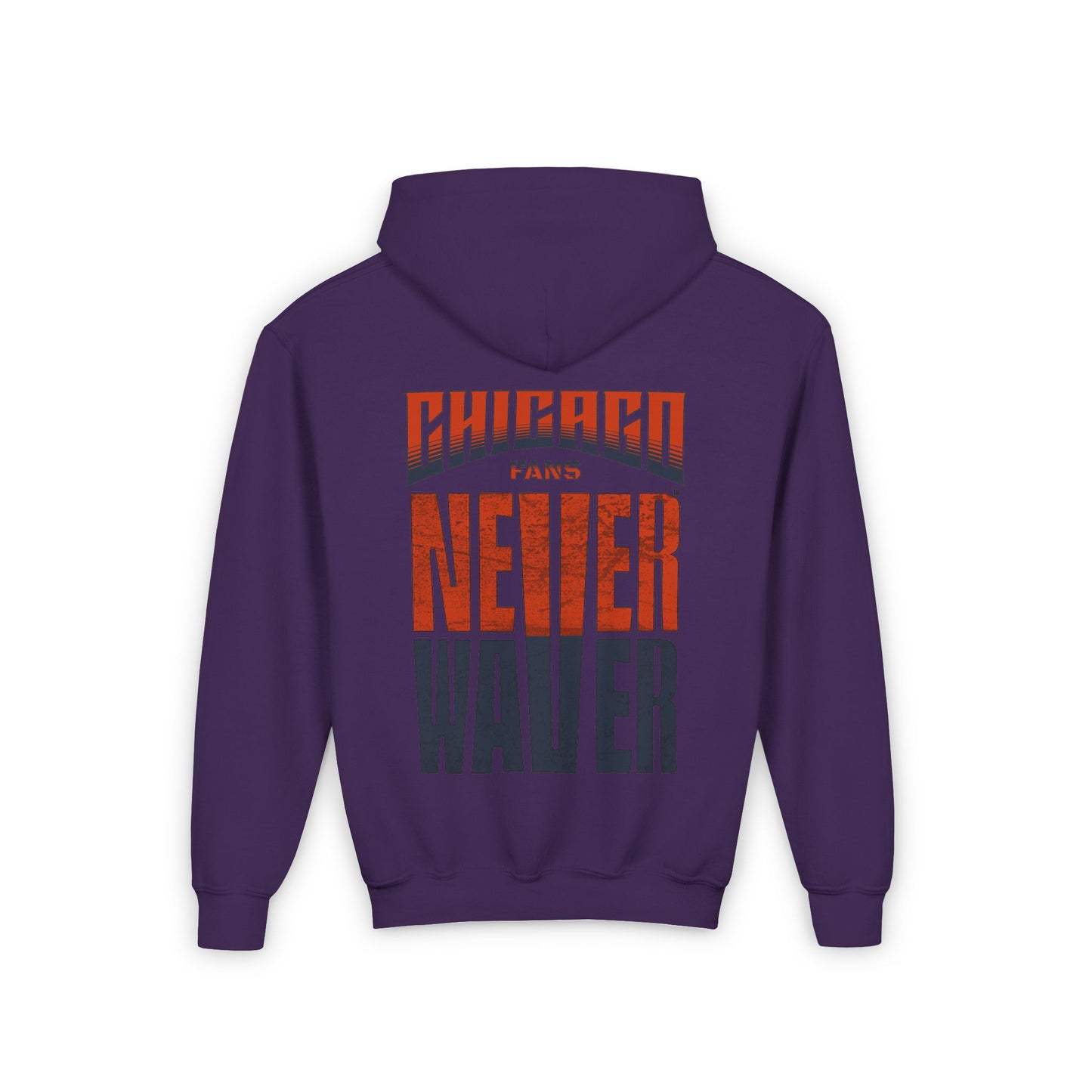 Chicago Fans Never Waver Youth Heavy Blend Hooded Sweatshirt - Never Waver
