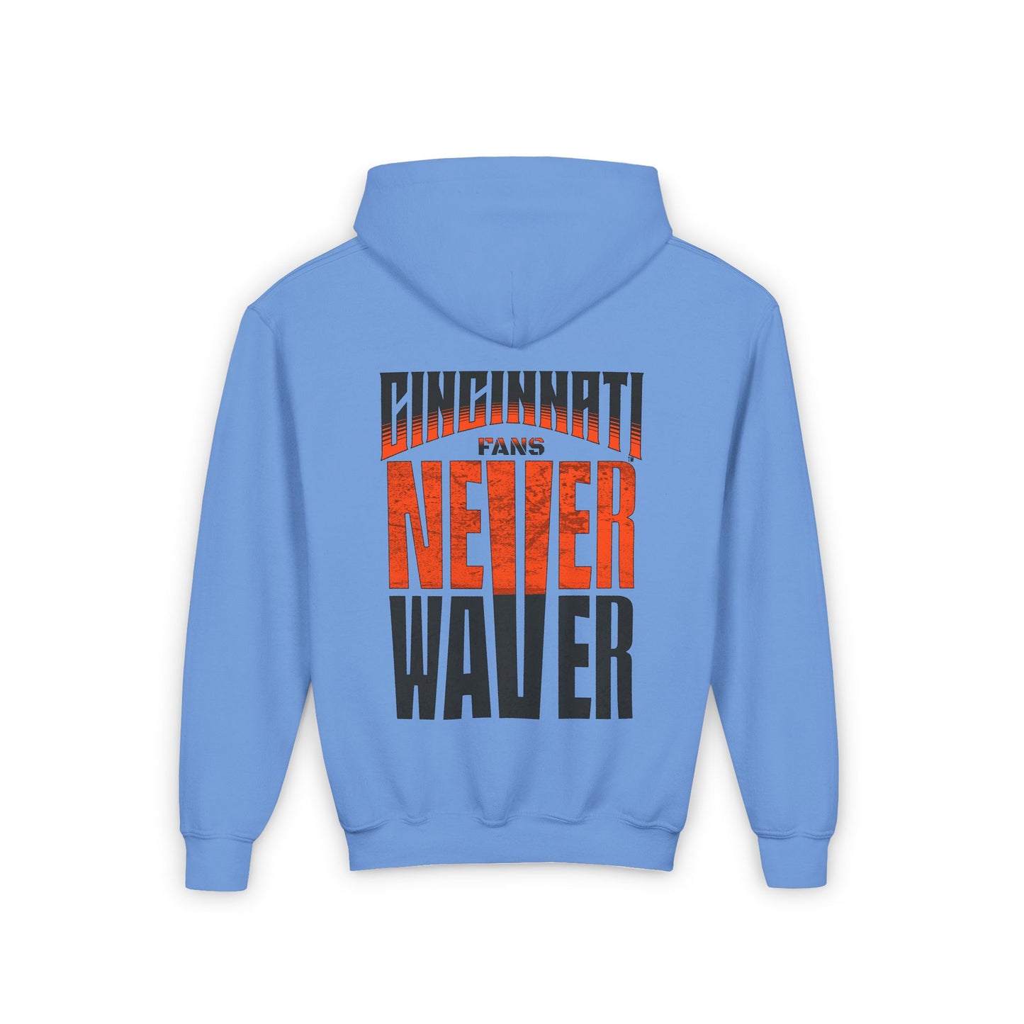 Cincinnati Fans Never Waver Youth Heavy Blend Hooded Sweatshirt - Never Waver