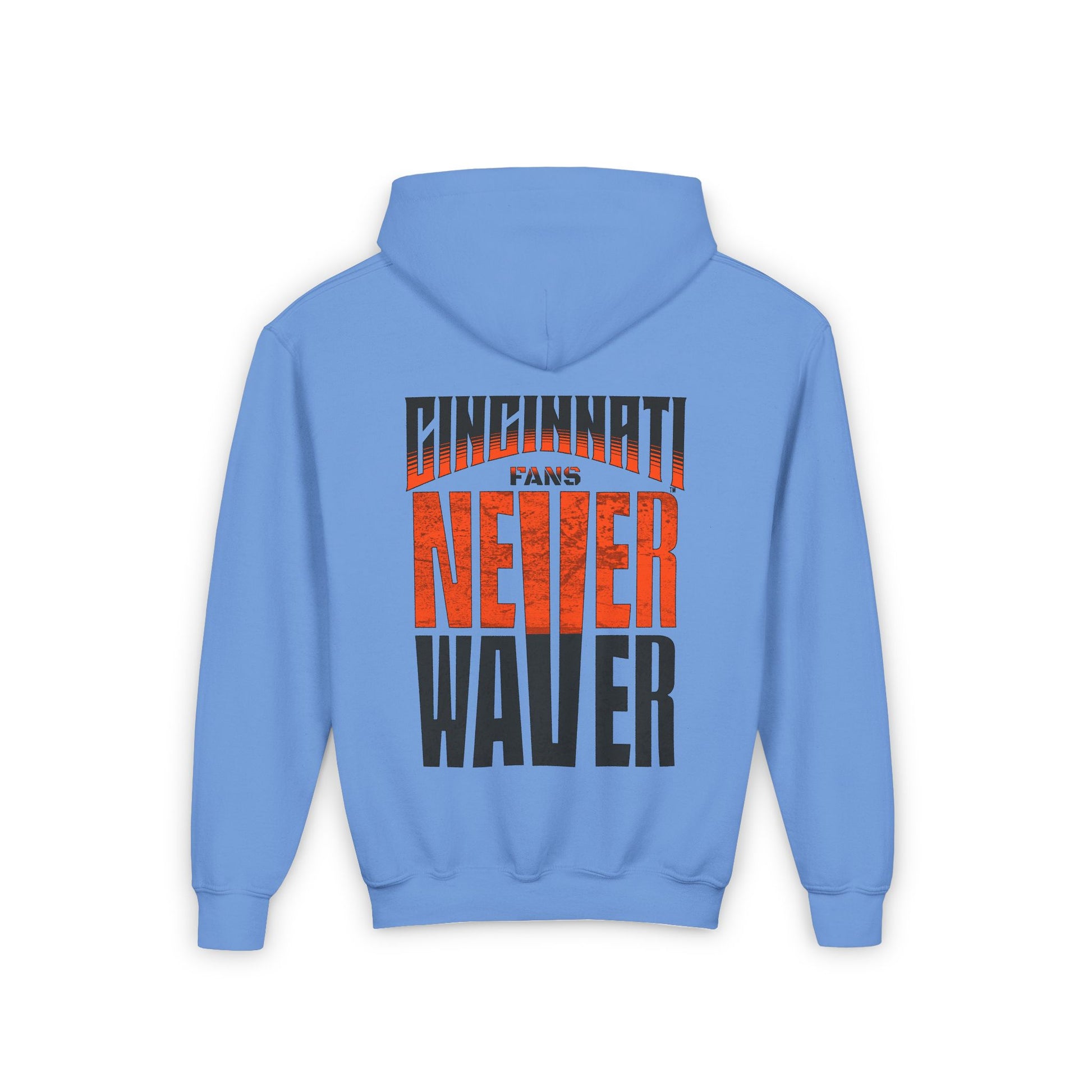 Cincinnati Fans Never Waver Youth Heavy Blend Hooded Sweatshirt - Never Waver