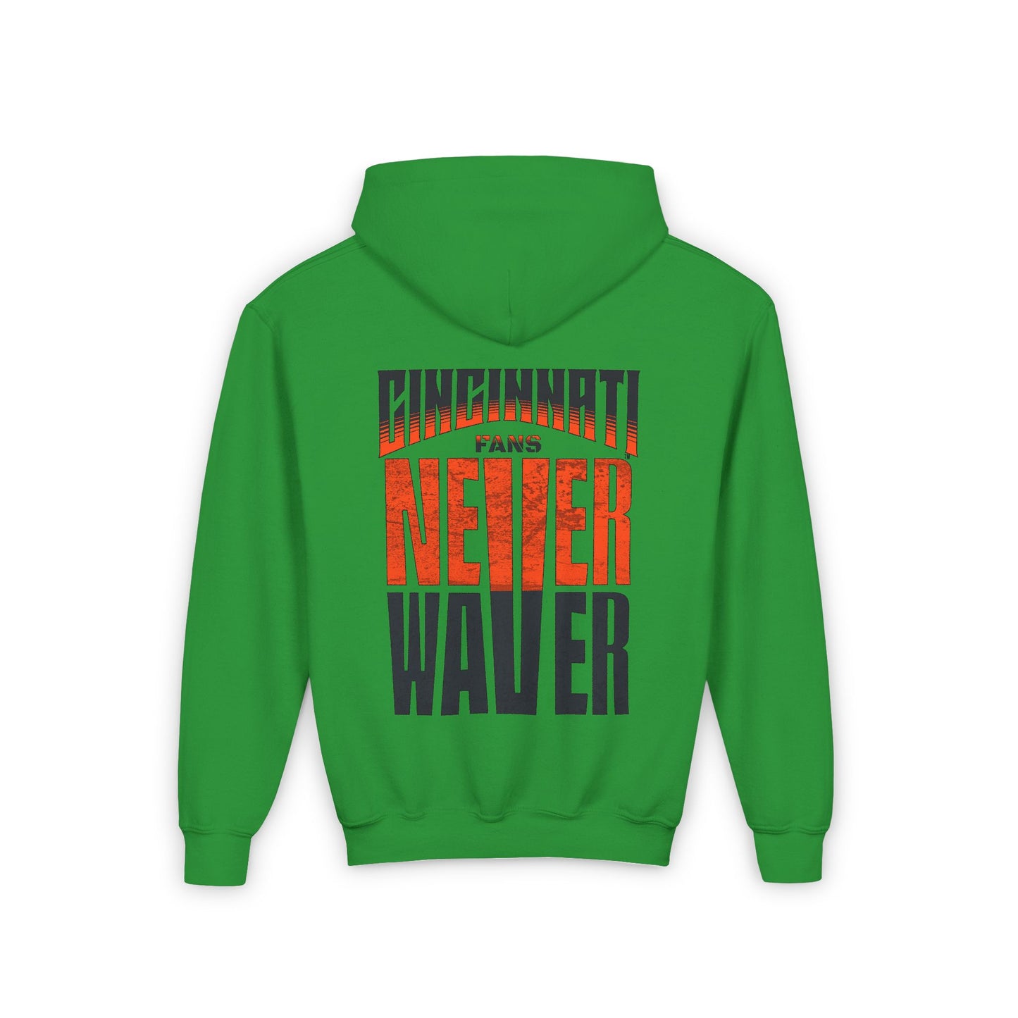 Cincinnati Fans Never Waver Youth Heavy Blend Hooded Sweatshirt - Never Waver