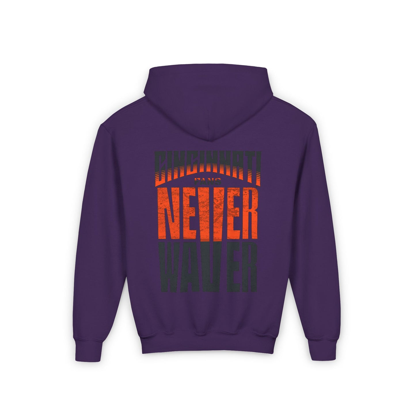 Cincinnati Fans Never Waver Youth Heavy Blend Hooded Sweatshirt - Never Waver