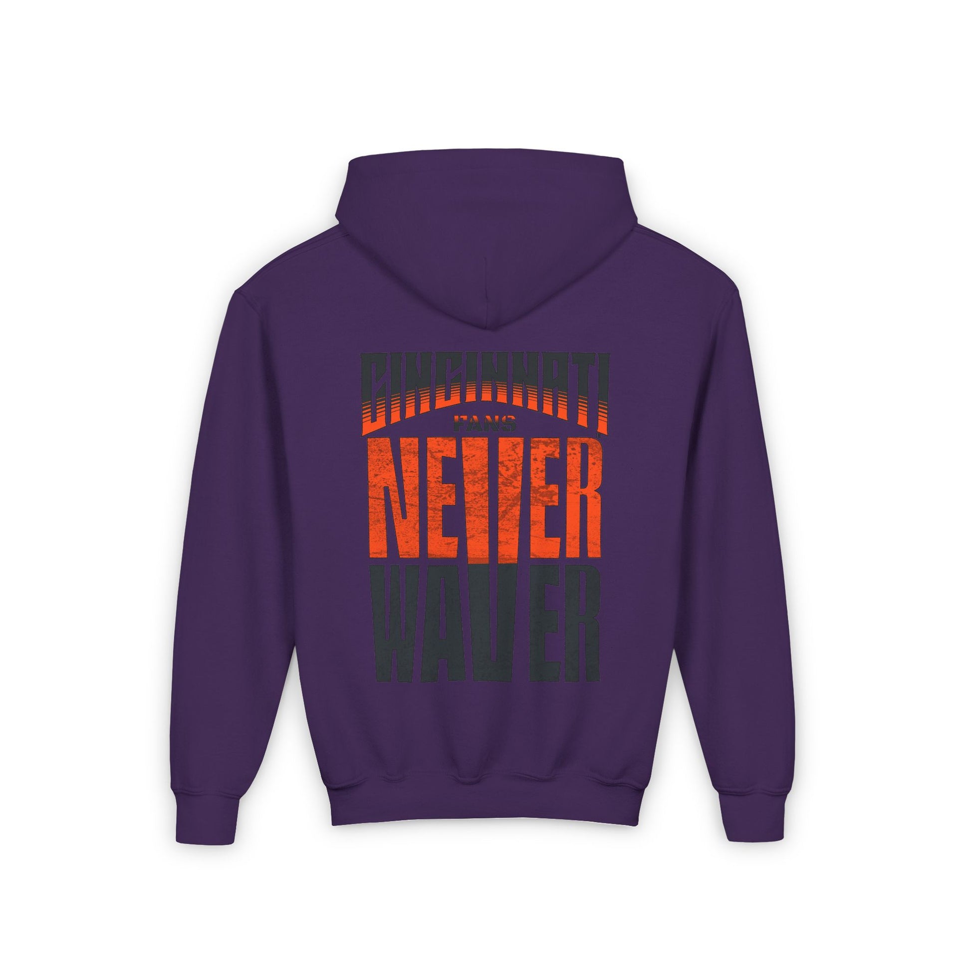 Cincinnati Fans Never Waver Youth Heavy Blend Hooded Sweatshirt - Never Waver
