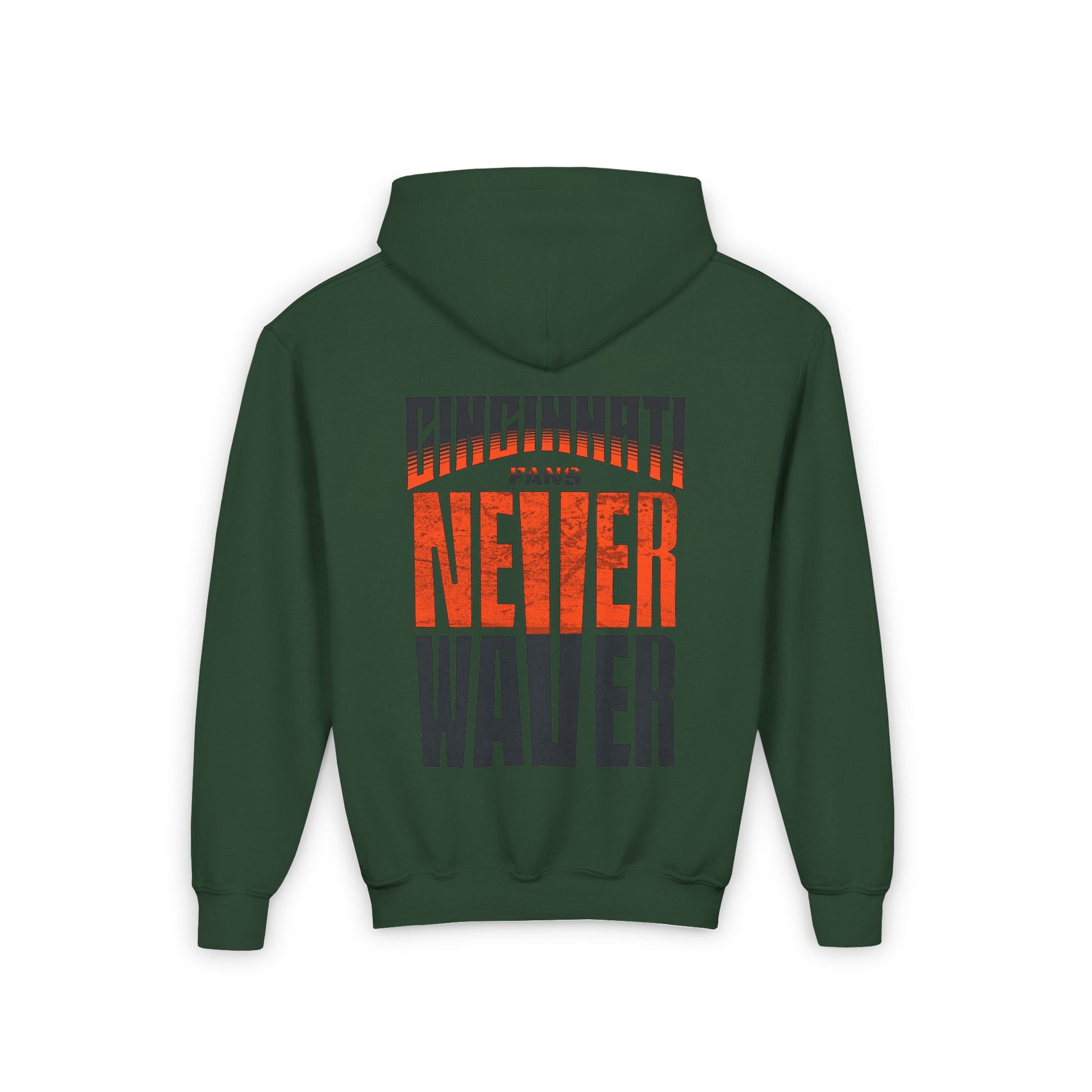 Cincinnati Fans Never Waver Youth Heavy Blend Hooded Sweatshirt - Never Waver