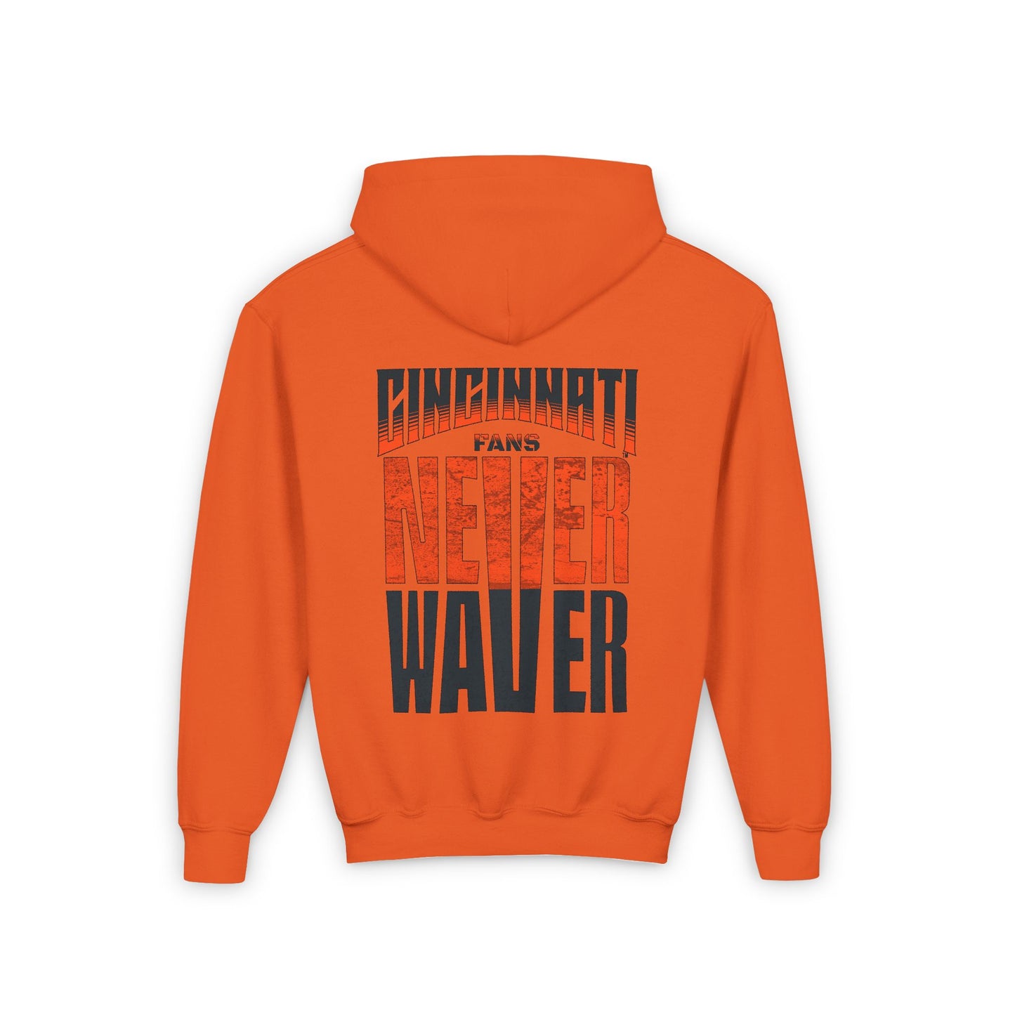 Cincinnati Fans Never Waver Youth Heavy Blend Hooded Sweatshirt - Never Waver