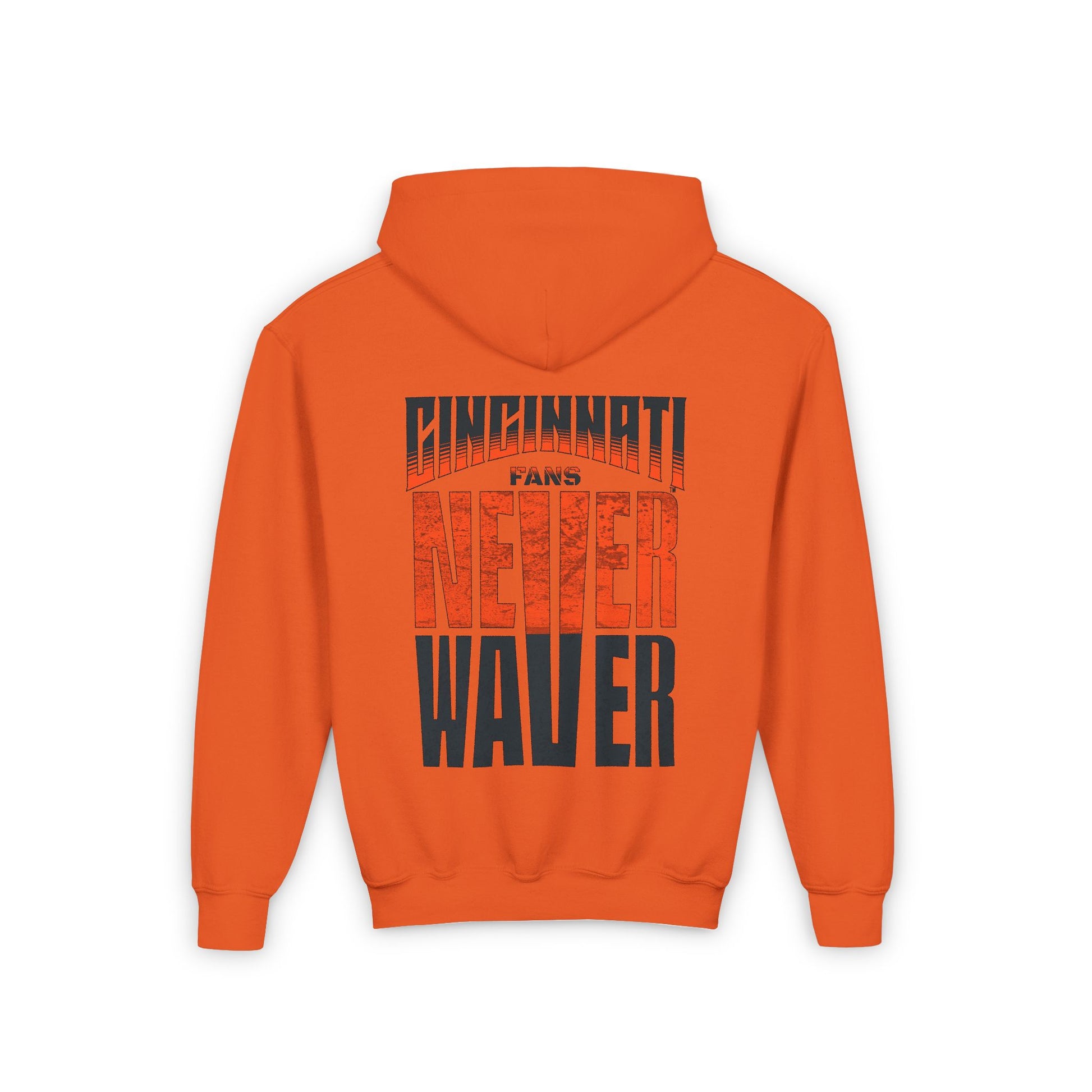 Cincinnati Fans Never Waver Youth Heavy Blend Hooded Sweatshirt - Never Waver
