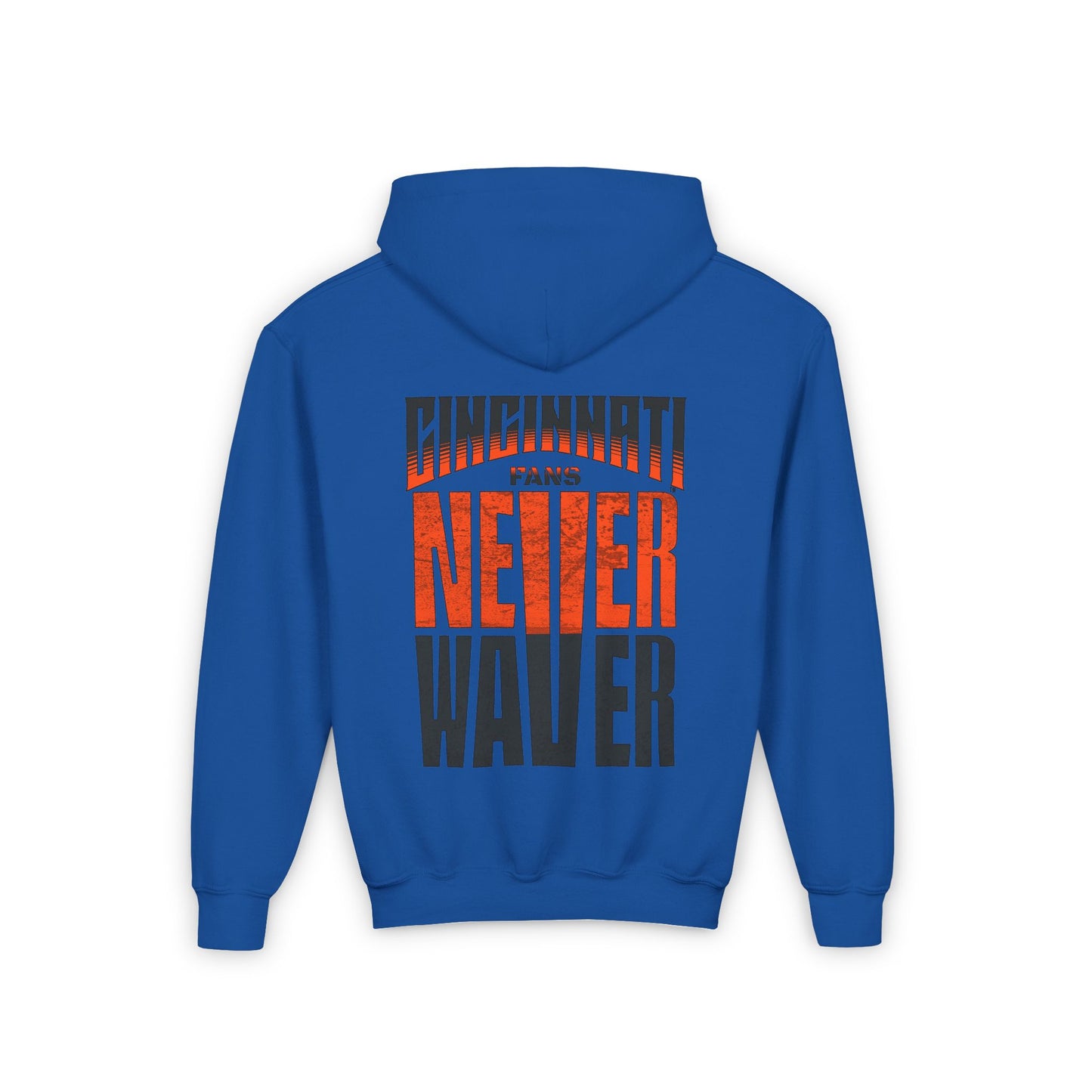 Cincinnati Fans Never Waver Youth Heavy Blend Hooded Sweatshirt - Never Waver