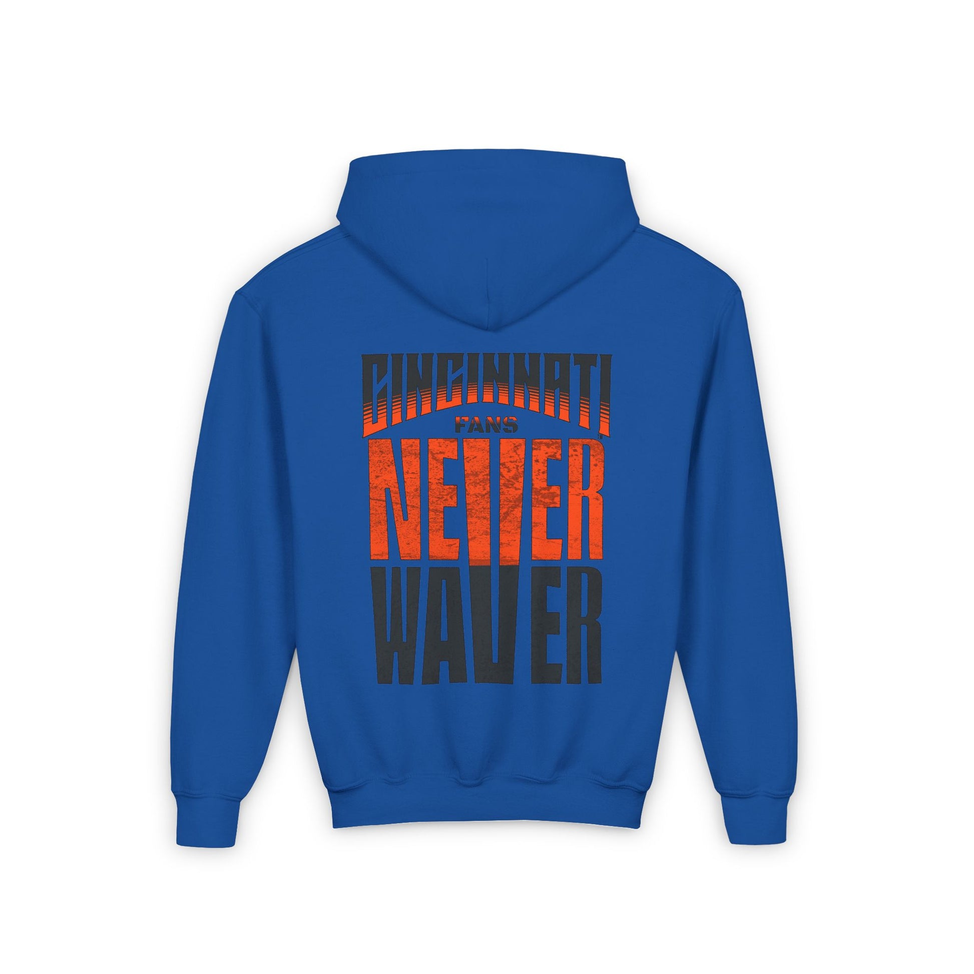 Cincinnati Fans Never Waver Youth Heavy Blend Hooded Sweatshirt - Never Waver