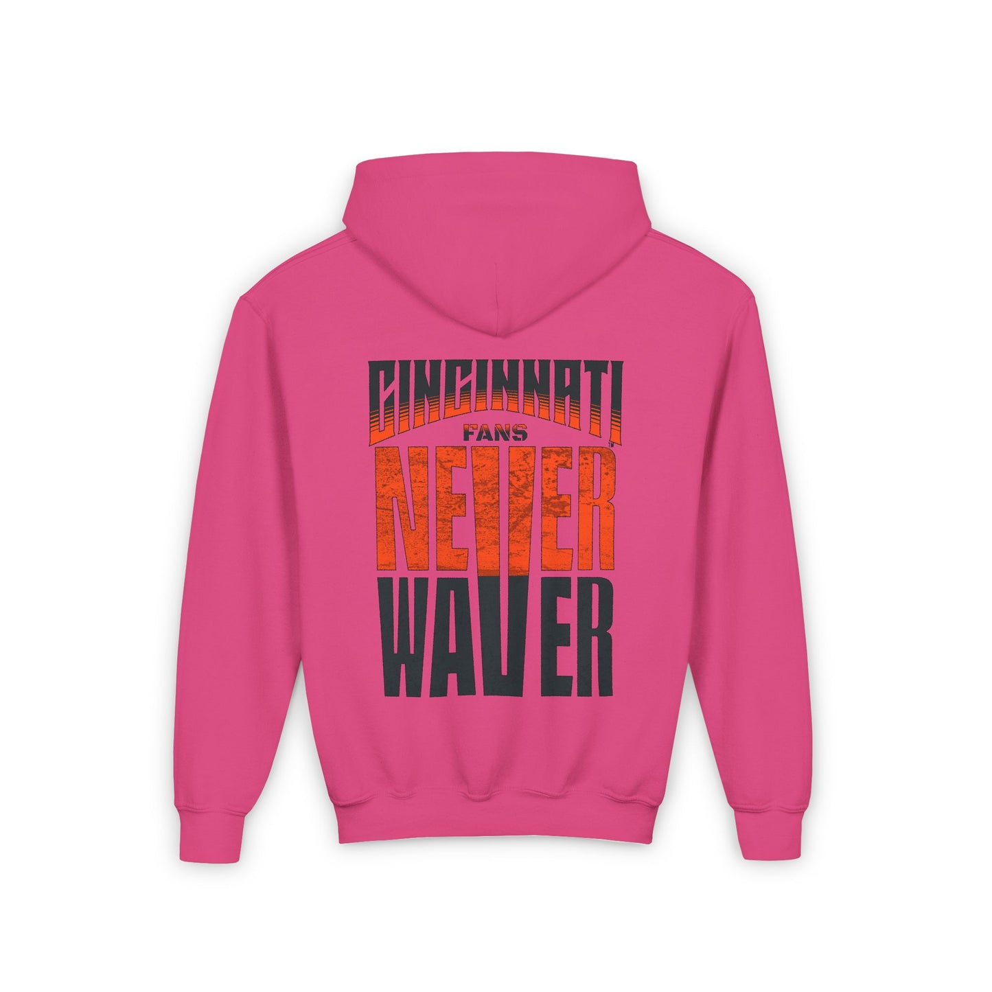 Cincinnati Fans Never Waver Youth Heavy Blend Hooded Sweatshirt - Never Waver