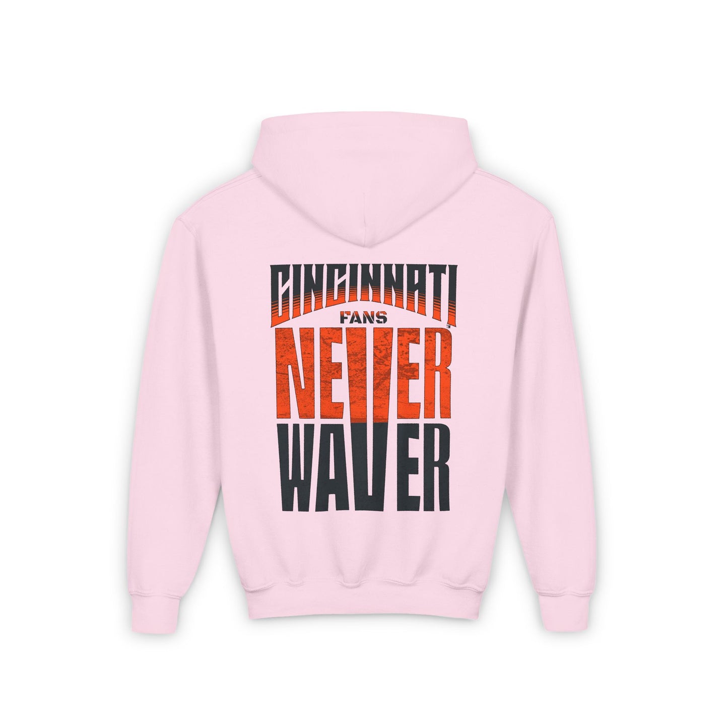 Cincinnati Fans Never Waver Youth Heavy Blend Hooded Sweatshirt - Never Waver