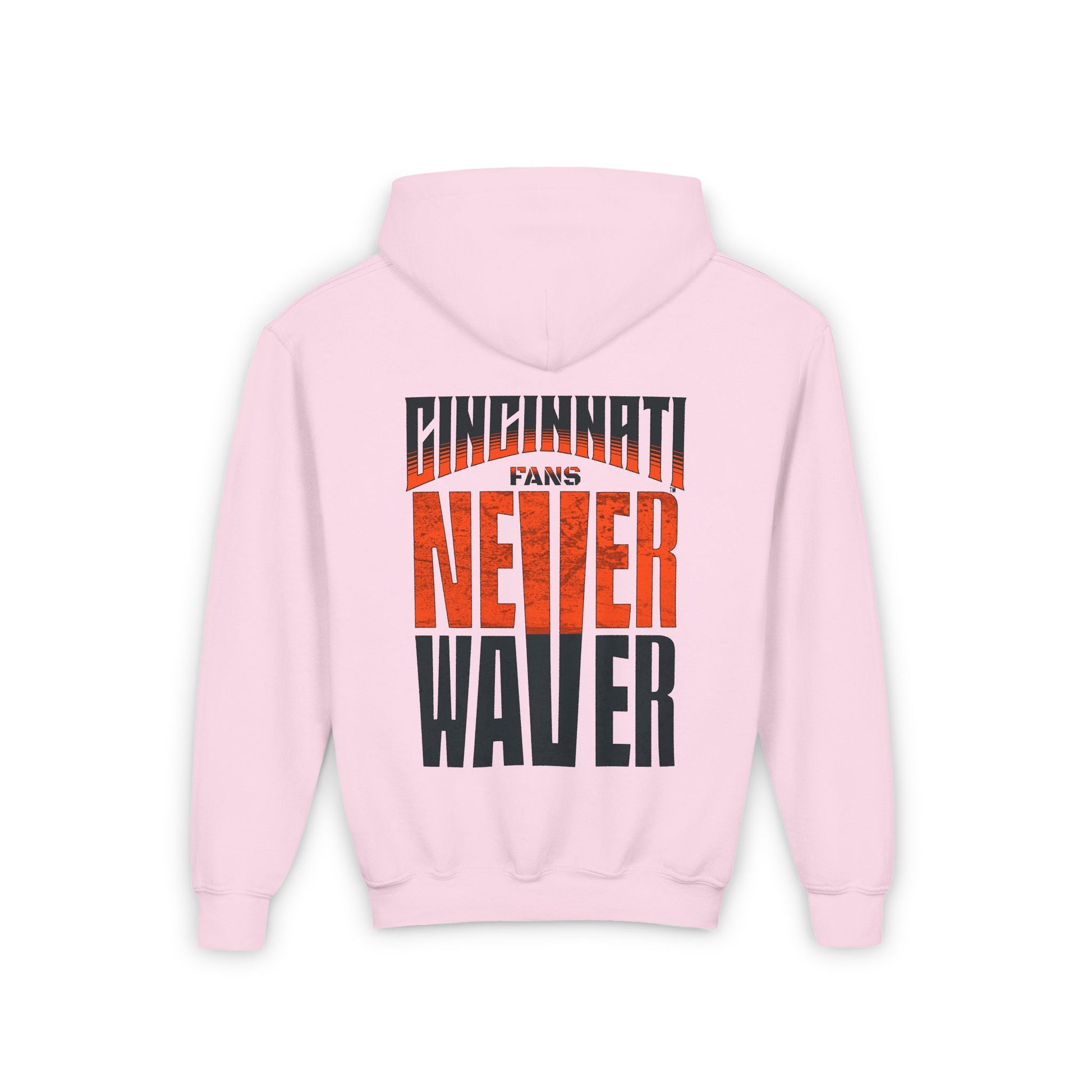 Cincinnati Fans Never Waver Youth Heavy Blend Hooded Sweatshirt - Never Waver