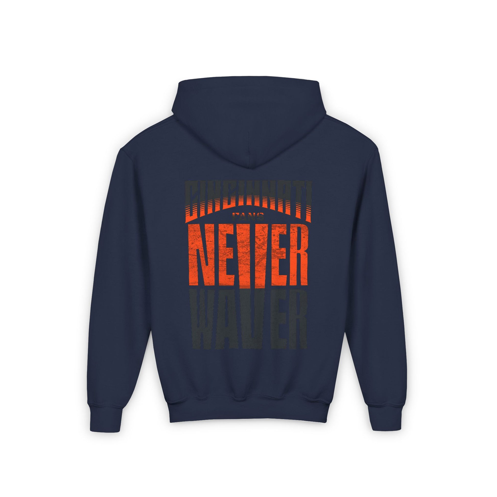 Cincinnati Fans Never Waver Youth Heavy Blend Hooded Sweatshirt - Never Waver