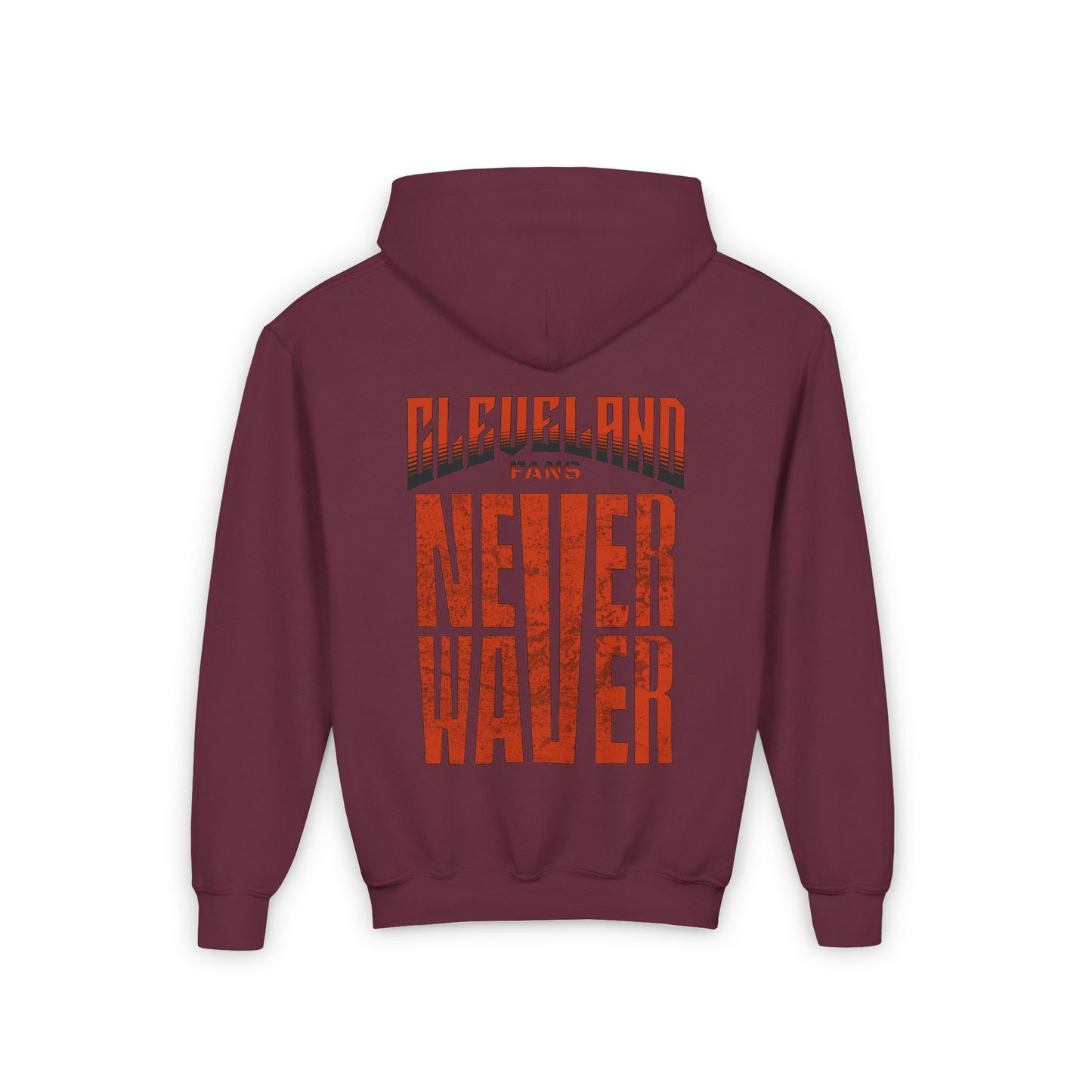 Cleveland Fans Never Waver Youth Heavy Blend Hooded Sweatshirt - Never Waver