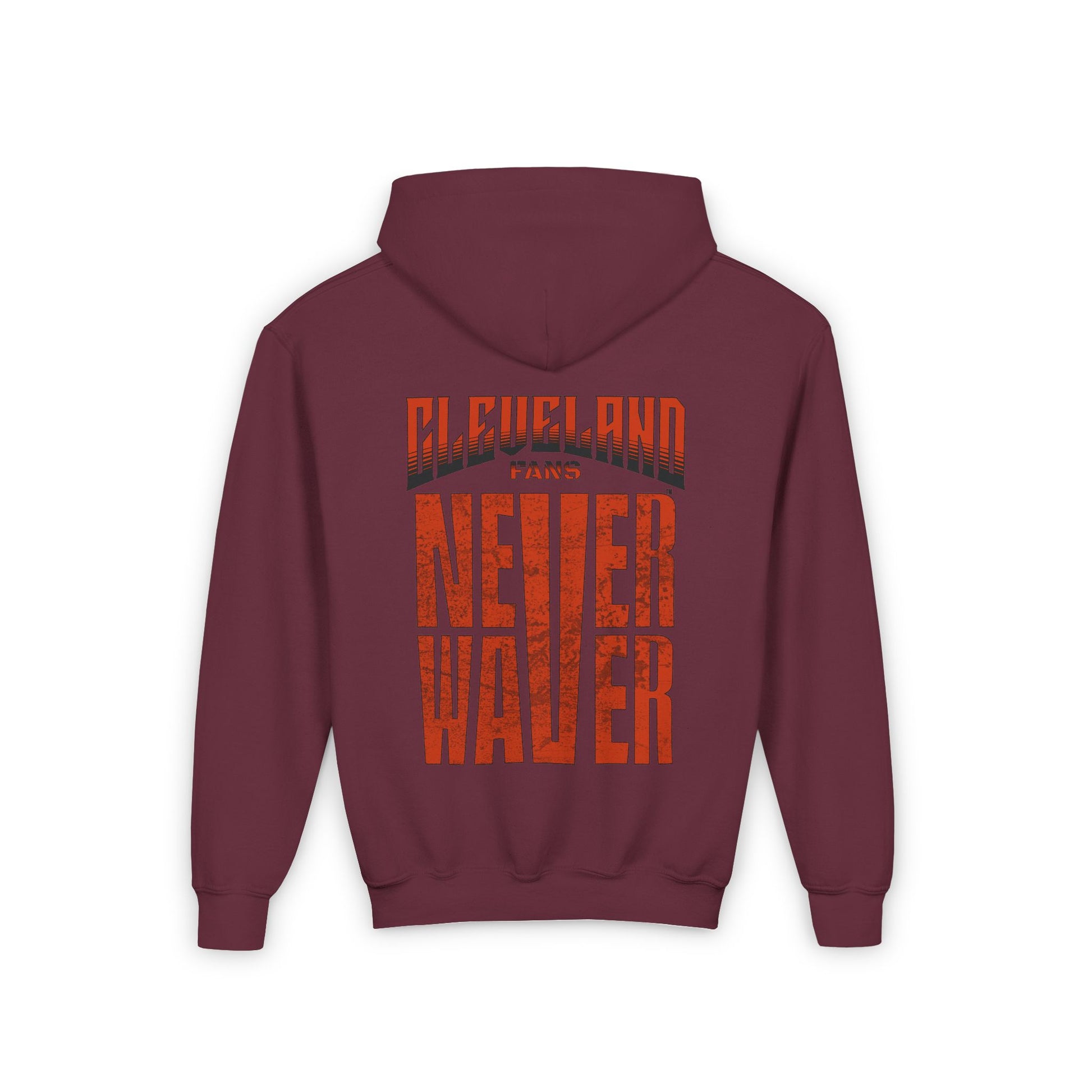 Cleveland Fans Never Waver Youth Heavy Blend Hooded Sweatshirt - Never Waver