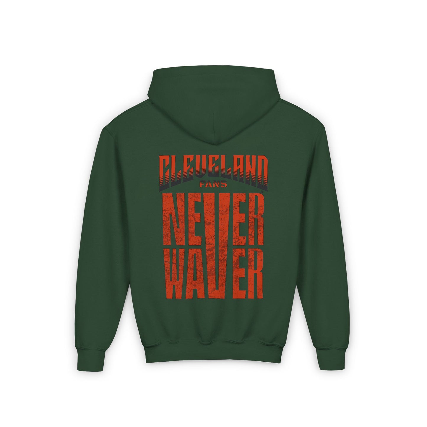Cleveland Fans Never Waver Youth Heavy Blend Hooded Sweatshirt - Never Waver