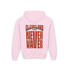 Cleveland Fans Never Waver Youth Heavy Blend Hooded Sweatshirt - Never Waver