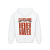 Cleveland Fans Never Waver Youth Heavy Blend Hooded Sweatshirt - Never Waver