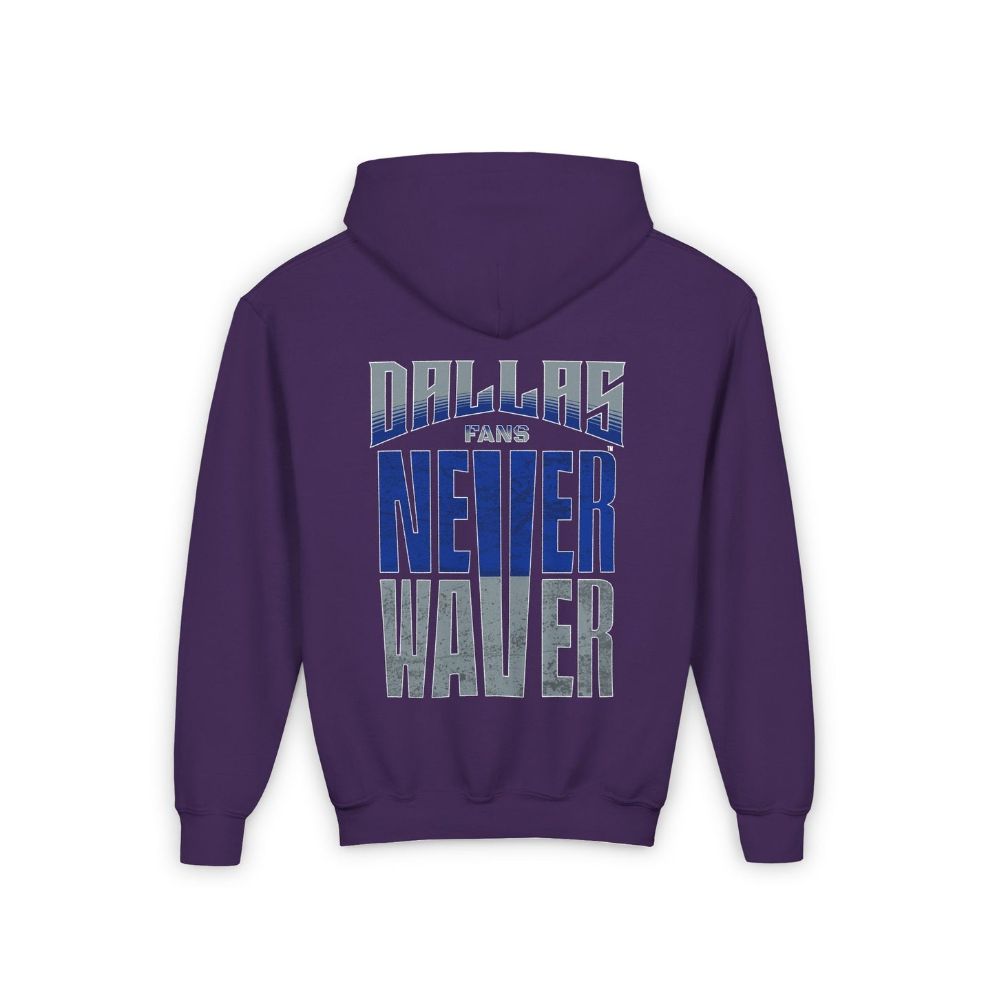 Dallas Fans Never Waver Youth Heavy Blend Hooded Sweatshirt - Never Waver