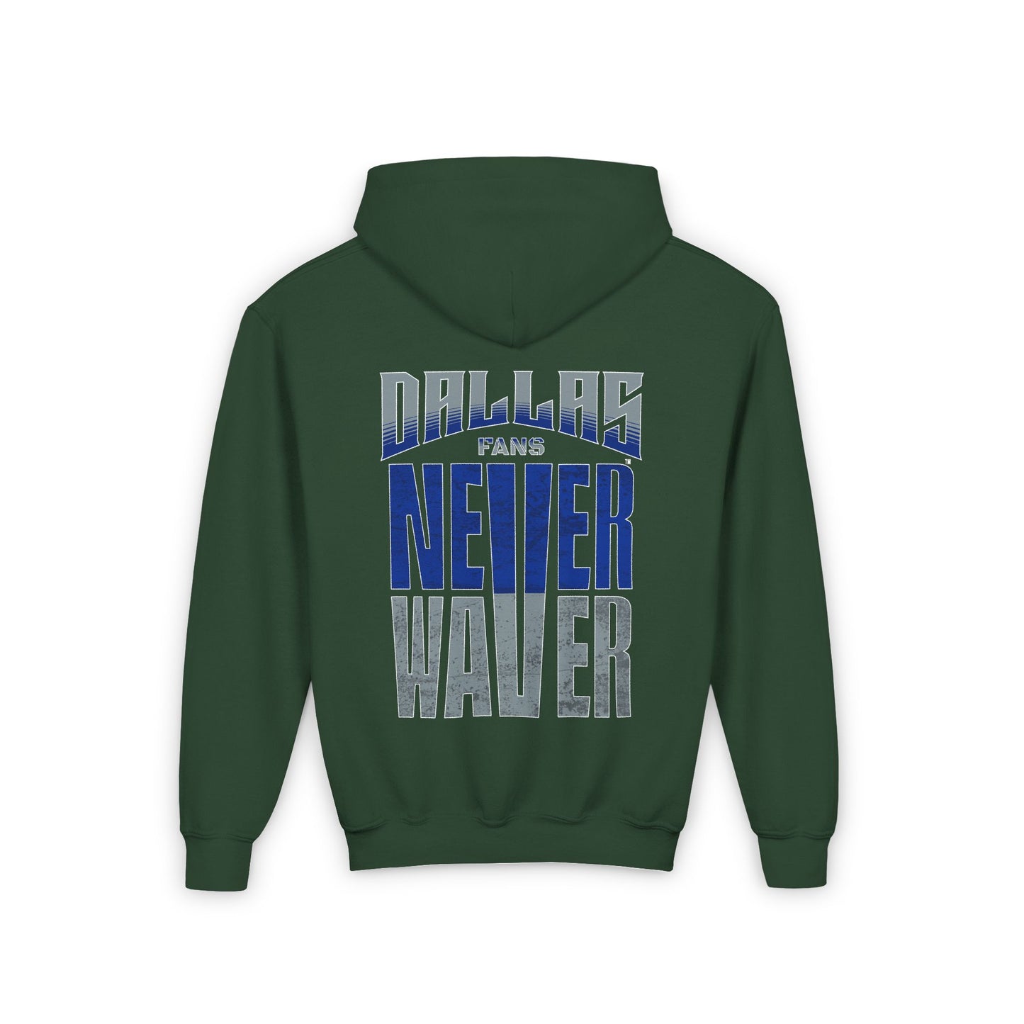 Dallas Fans Never Waver Youth Heavy Blend Hooded Sweatshirt - Never Waver