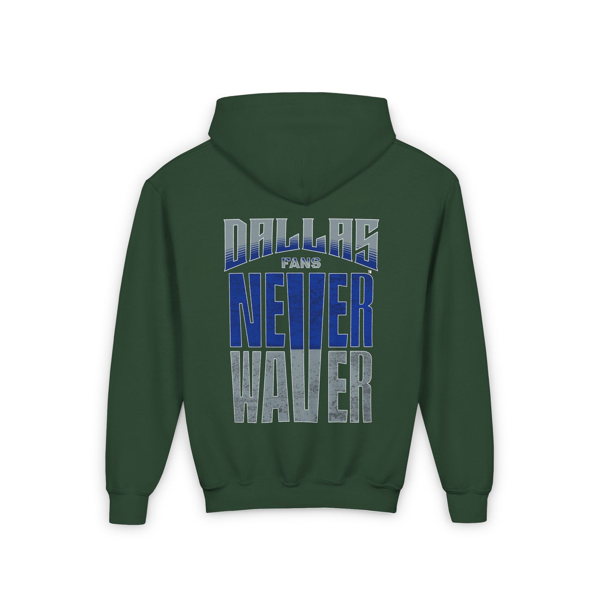 Dallas Fans Never Waver Youth Heavy Blend Hooded Sweatshirt - Never Waver