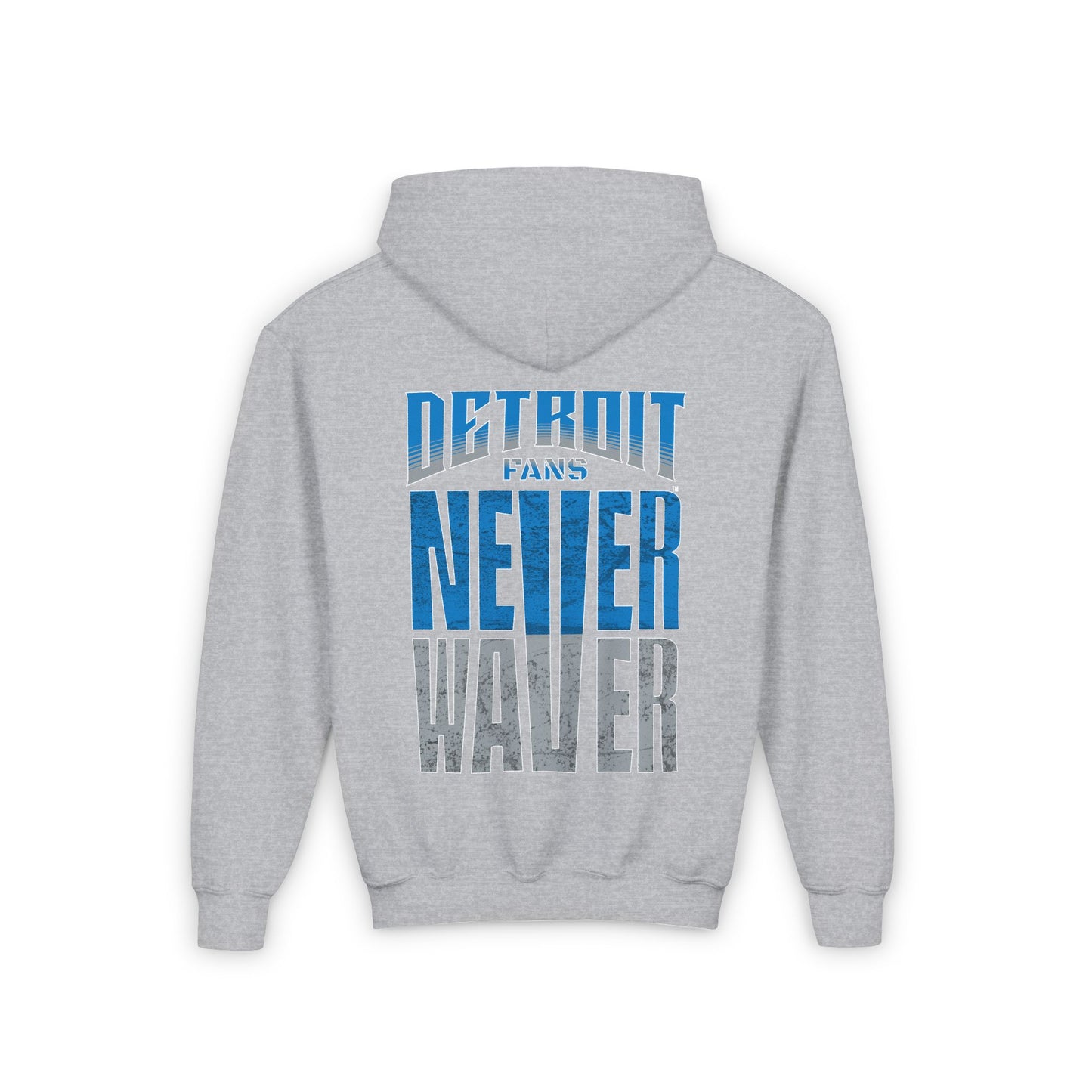 Detroit Fans Never Waver Youth Heavy Blend Hooded Sweatshirt - Never Waver