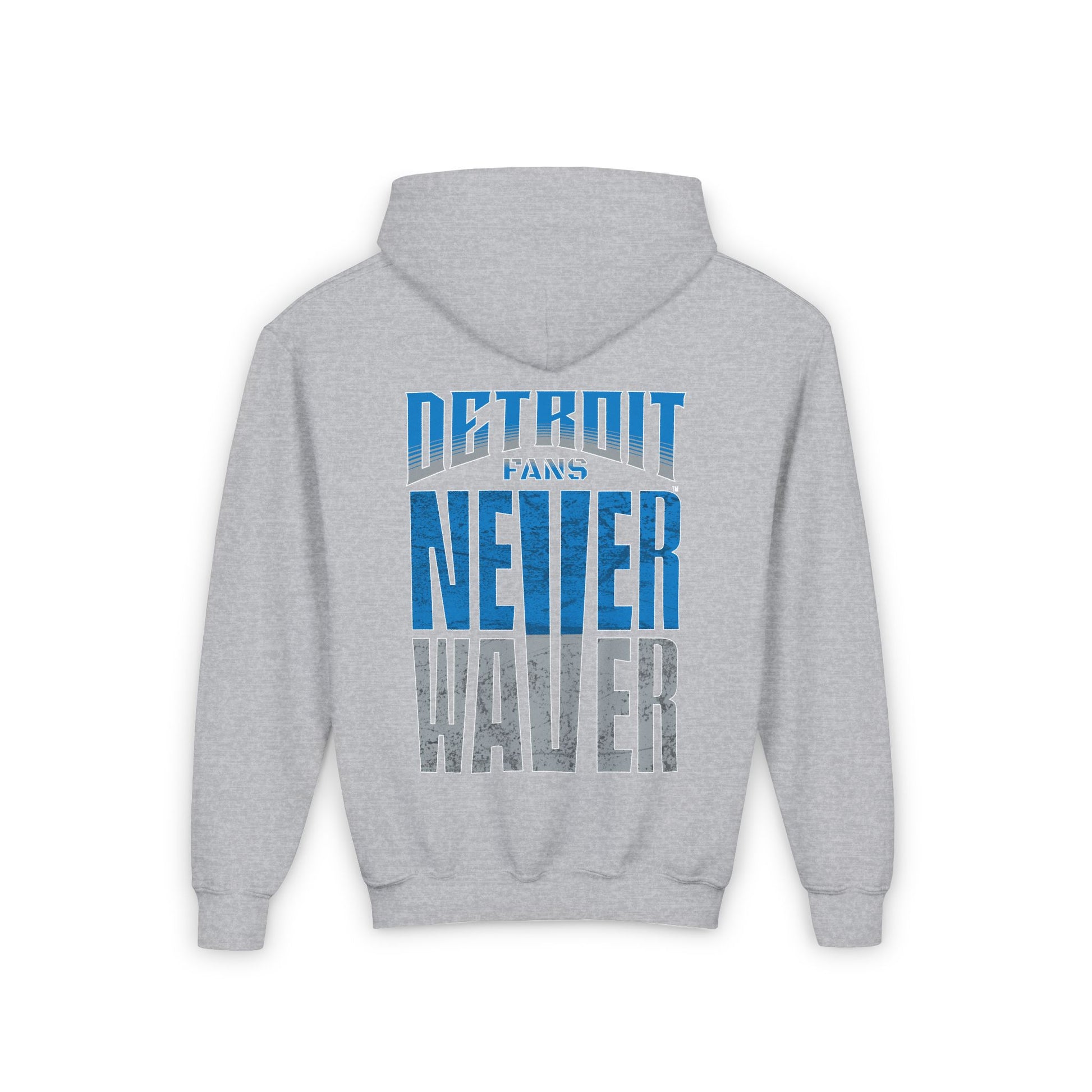 Detroit Fans Never Waver Youth Heavy Blend Hooded Sweatshirt - Never Waver
