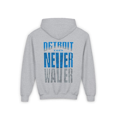 Detroit Fans Never Waver Youth Heavy Blend Hooded Sweatshirt - Never Waver