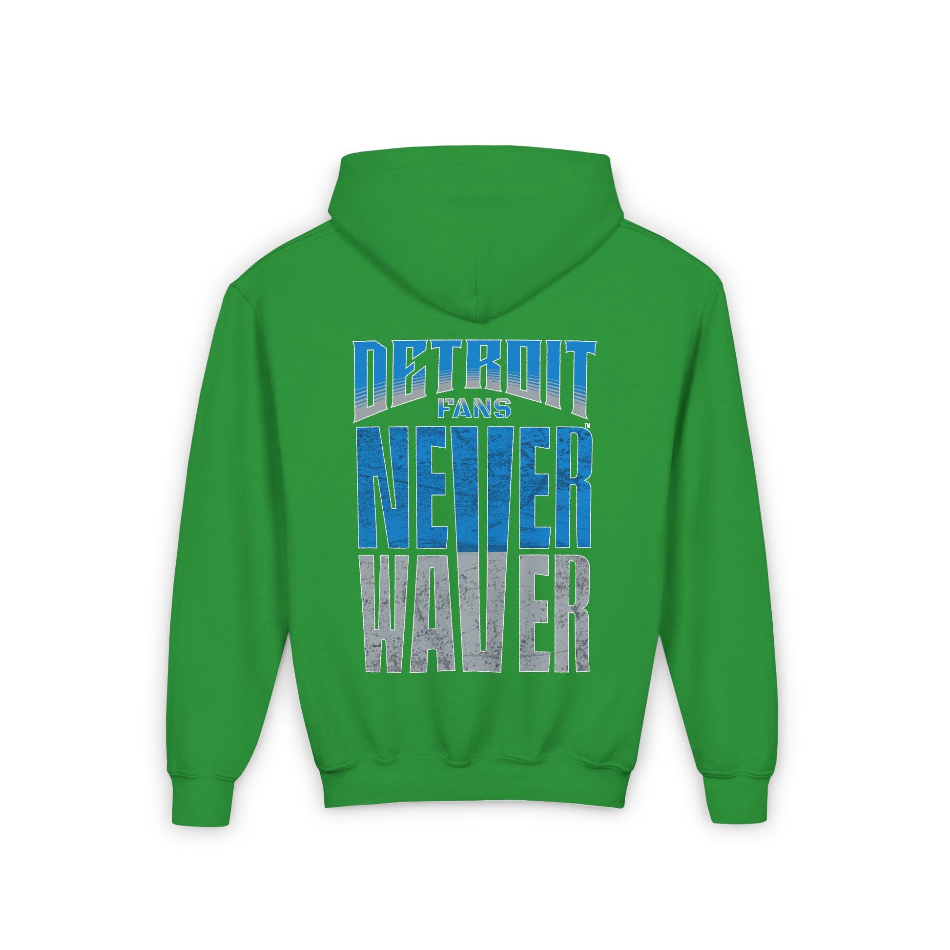 Detroit Fans Never Waver Youth Heavy Blend Hooded Sweatshirt - Never Waver
