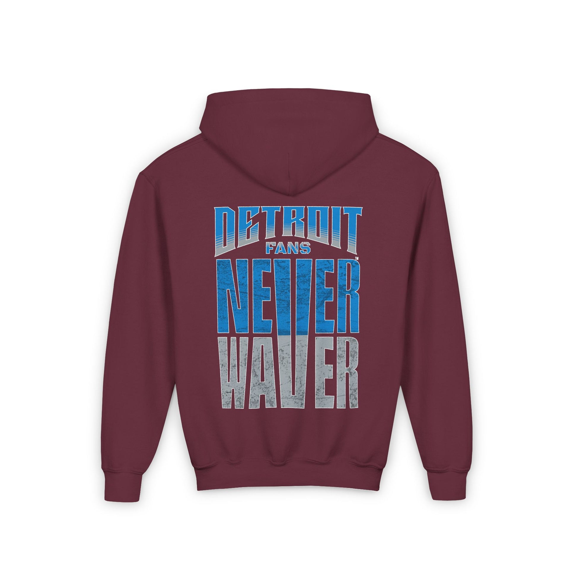 Detroit Fans Never Waver Youth Heavy Blend Hooded Sweatshirt - Never Waver
