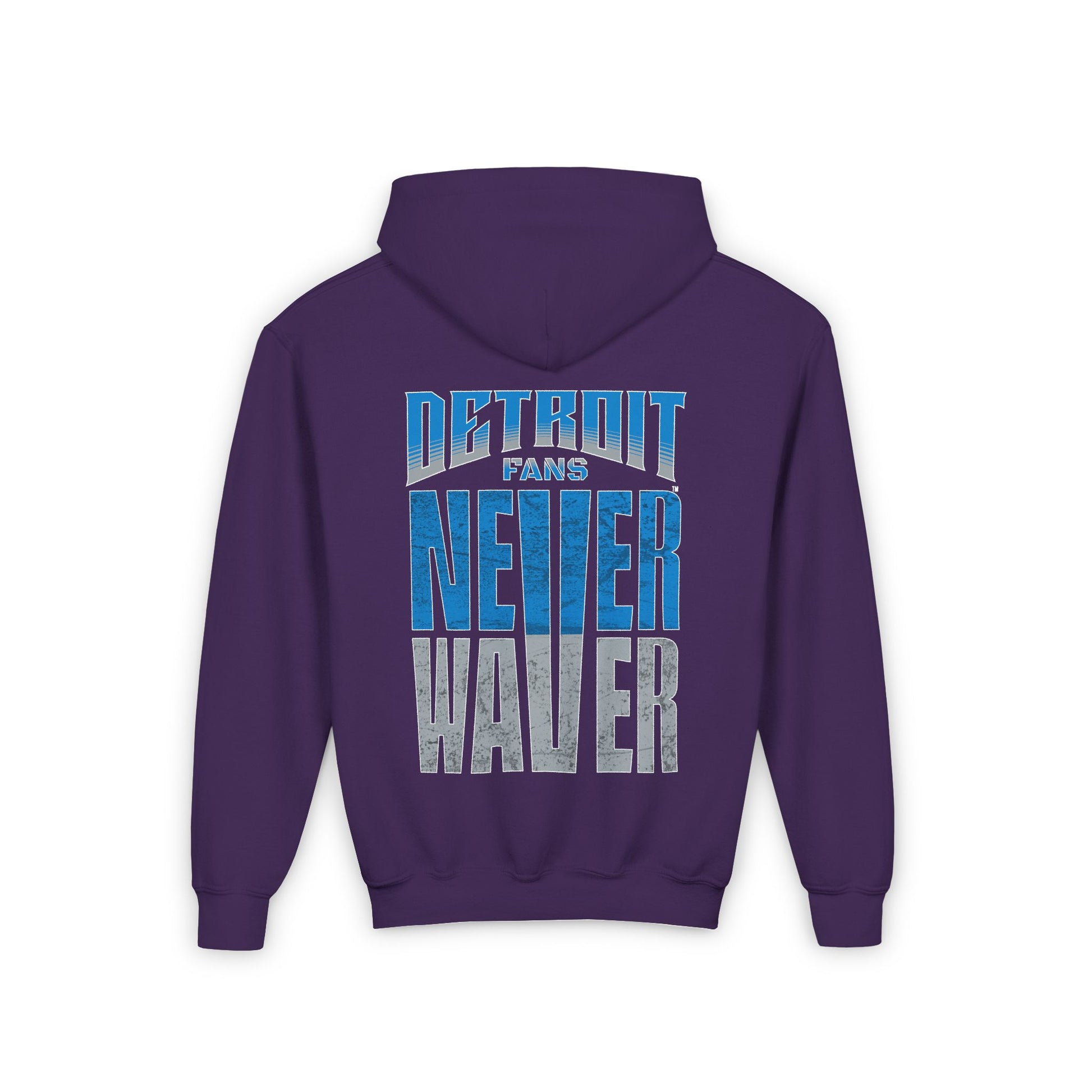 Detroit Fans Never Waver Youth Heavy Blend Hooded Sweatshirt - Never Waver