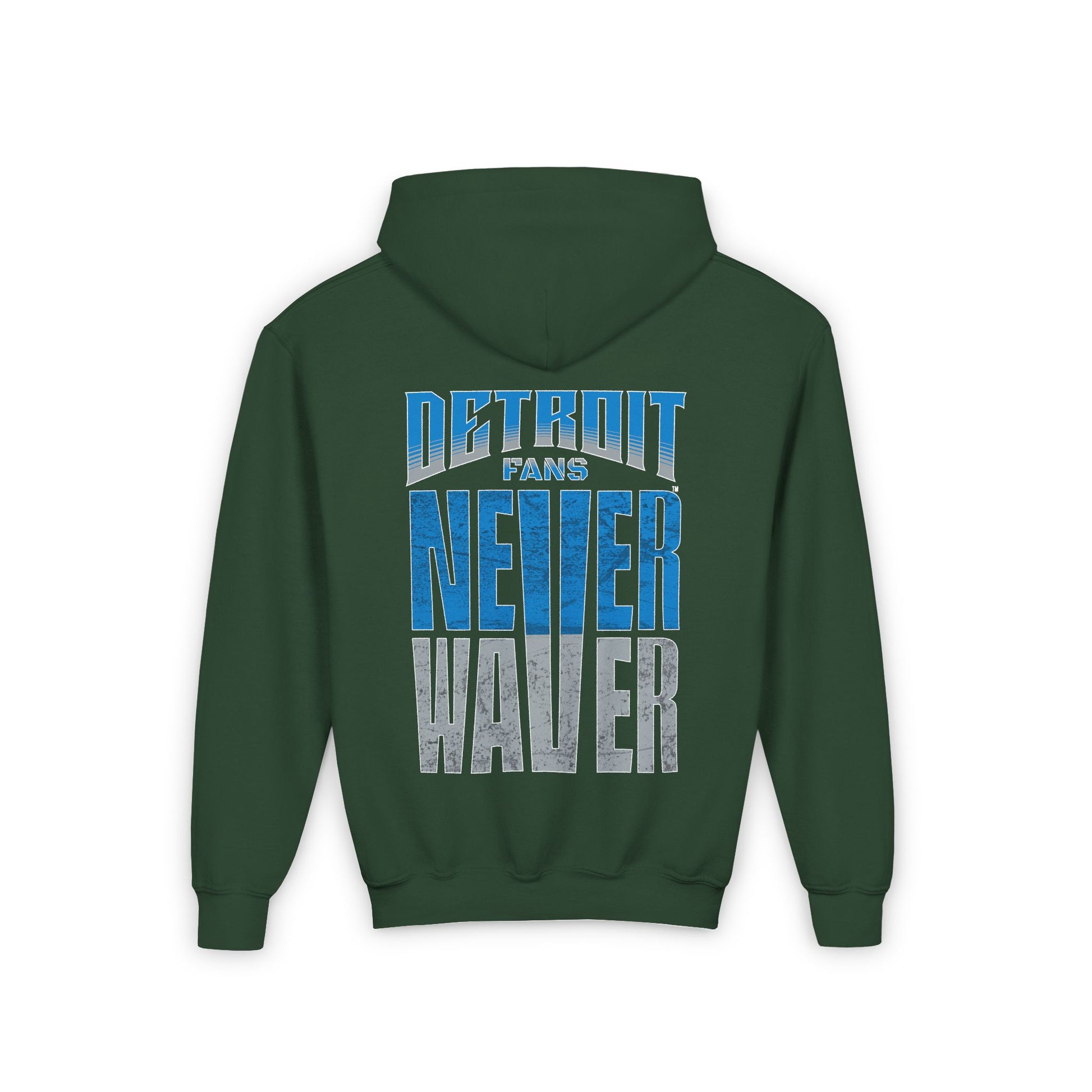 Detroit Fans Never Waver Youth Heavy Blend Hooded Sweatshirt - Never Waver