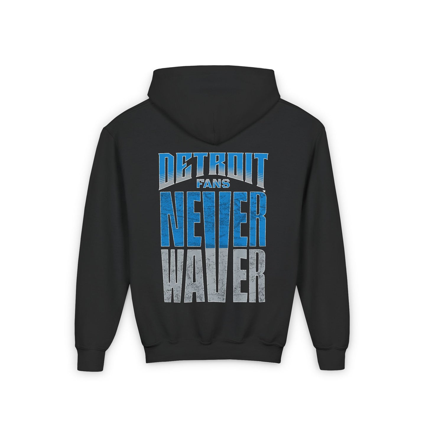 Detroit Fans Never Waver Youth Heavy Blend Hooded Sweatshirt - Never Waver